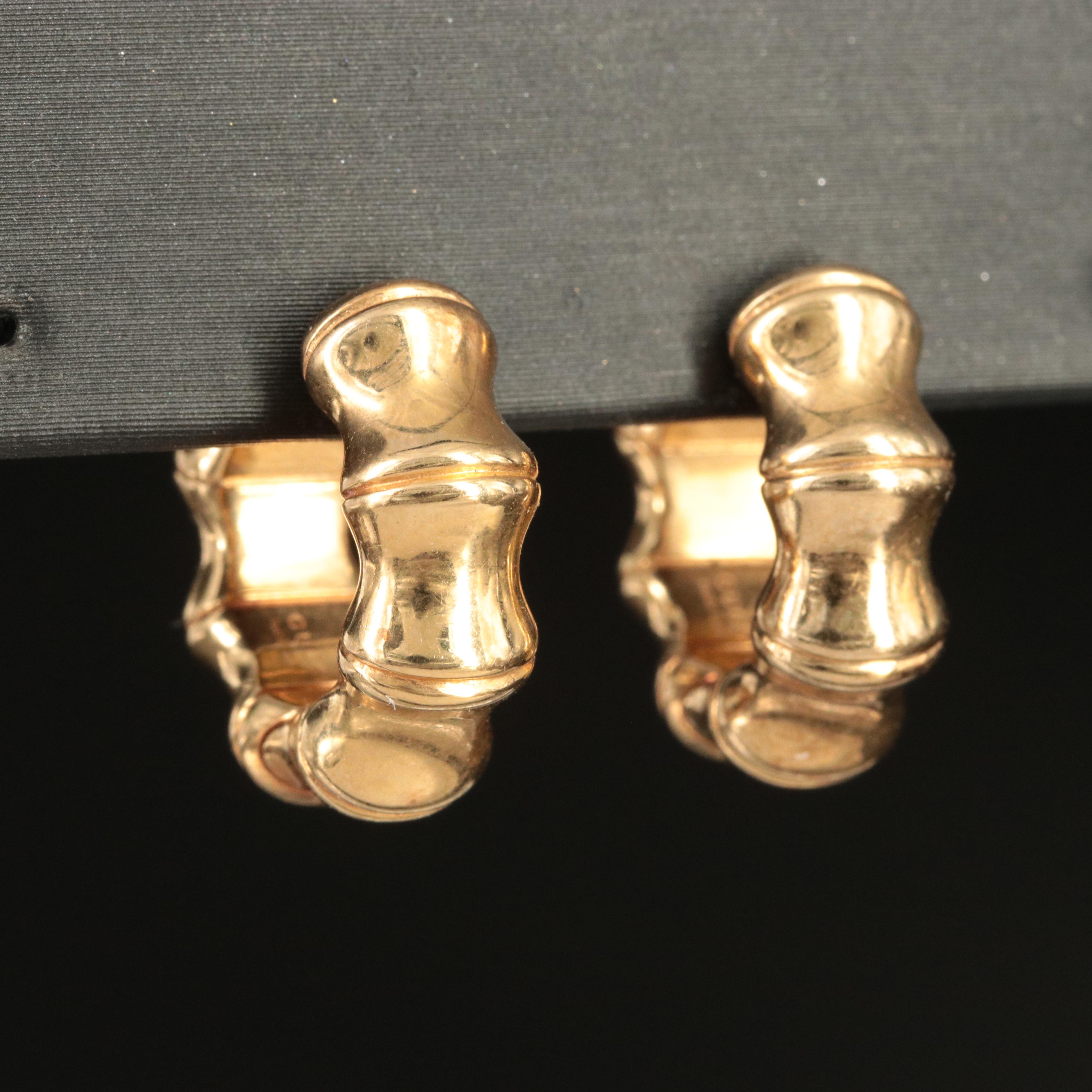 Gucci 18K Bamboo Hoop Earrings