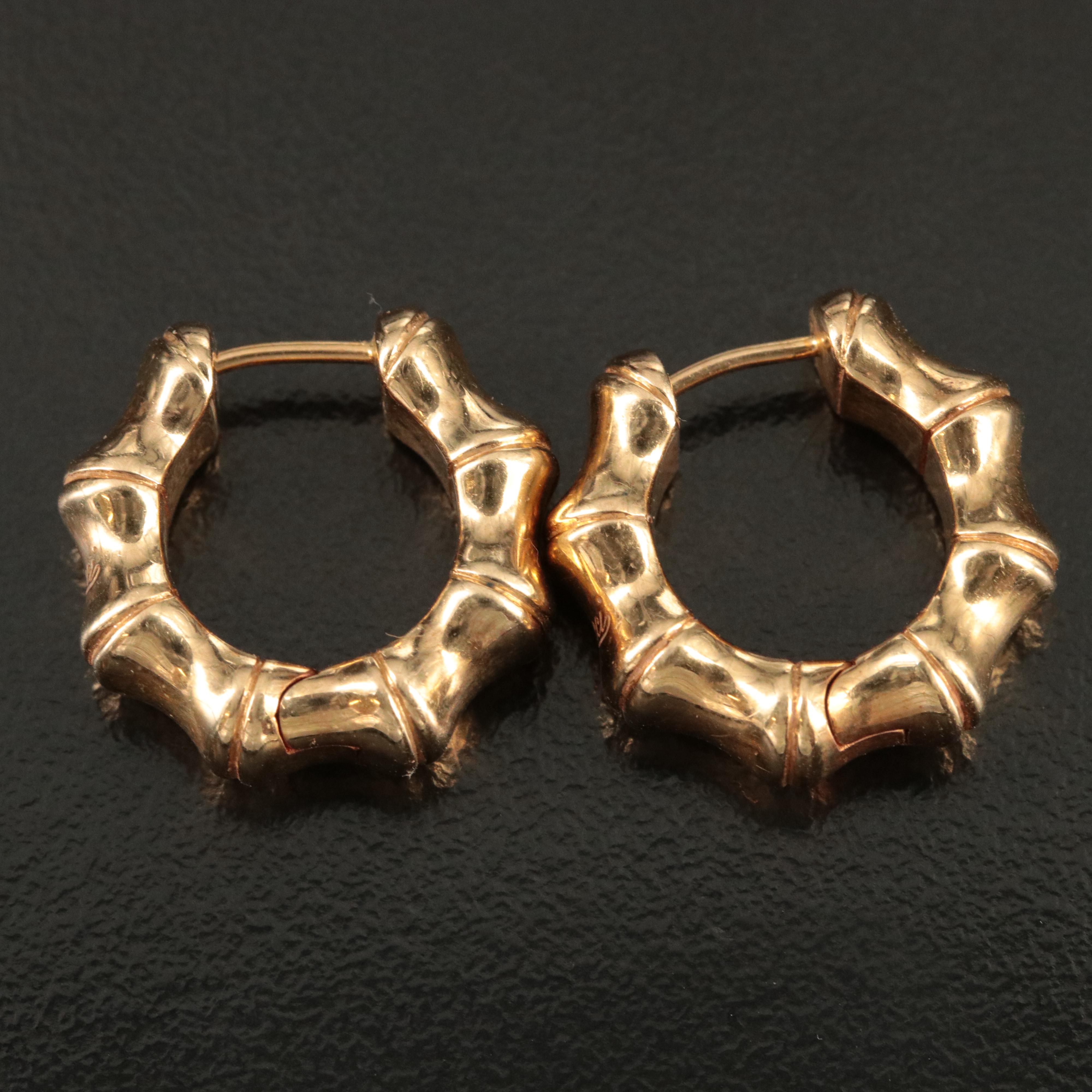 Gucci 18K Bamboo Hoop Earrings