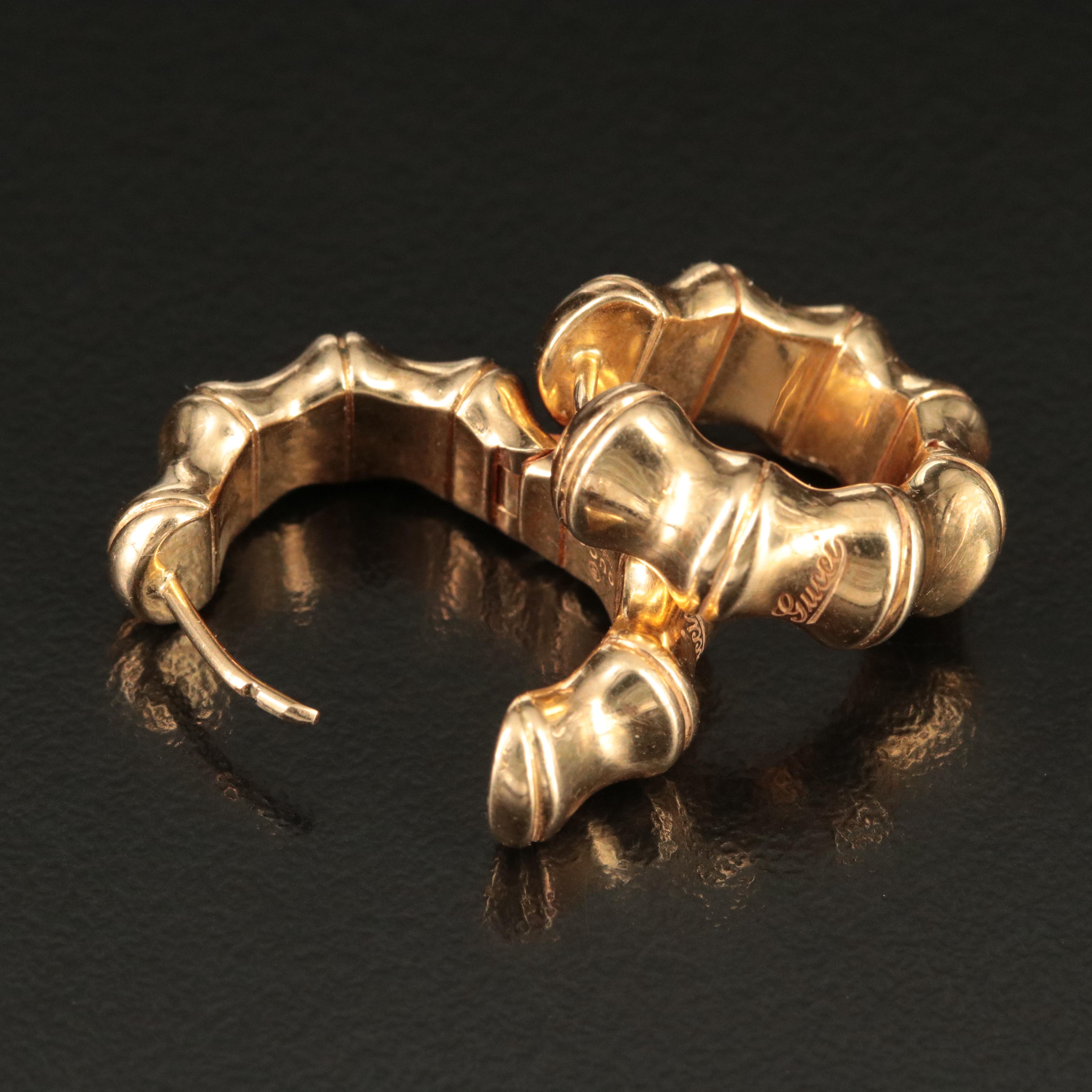 Gucci 18K Bamboo Hoop Earrings
