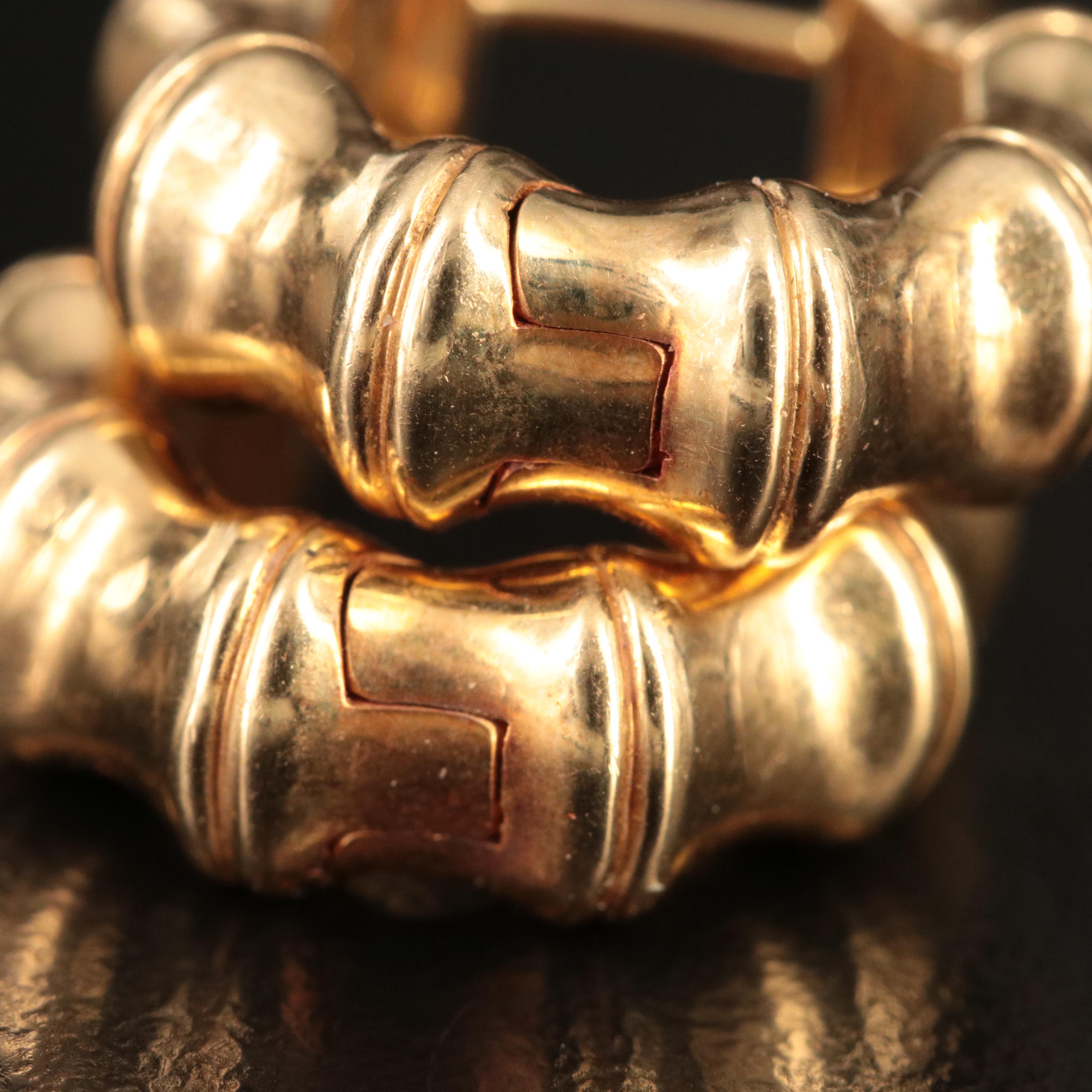 Gucci 18K Bamboo Hoop Earrings