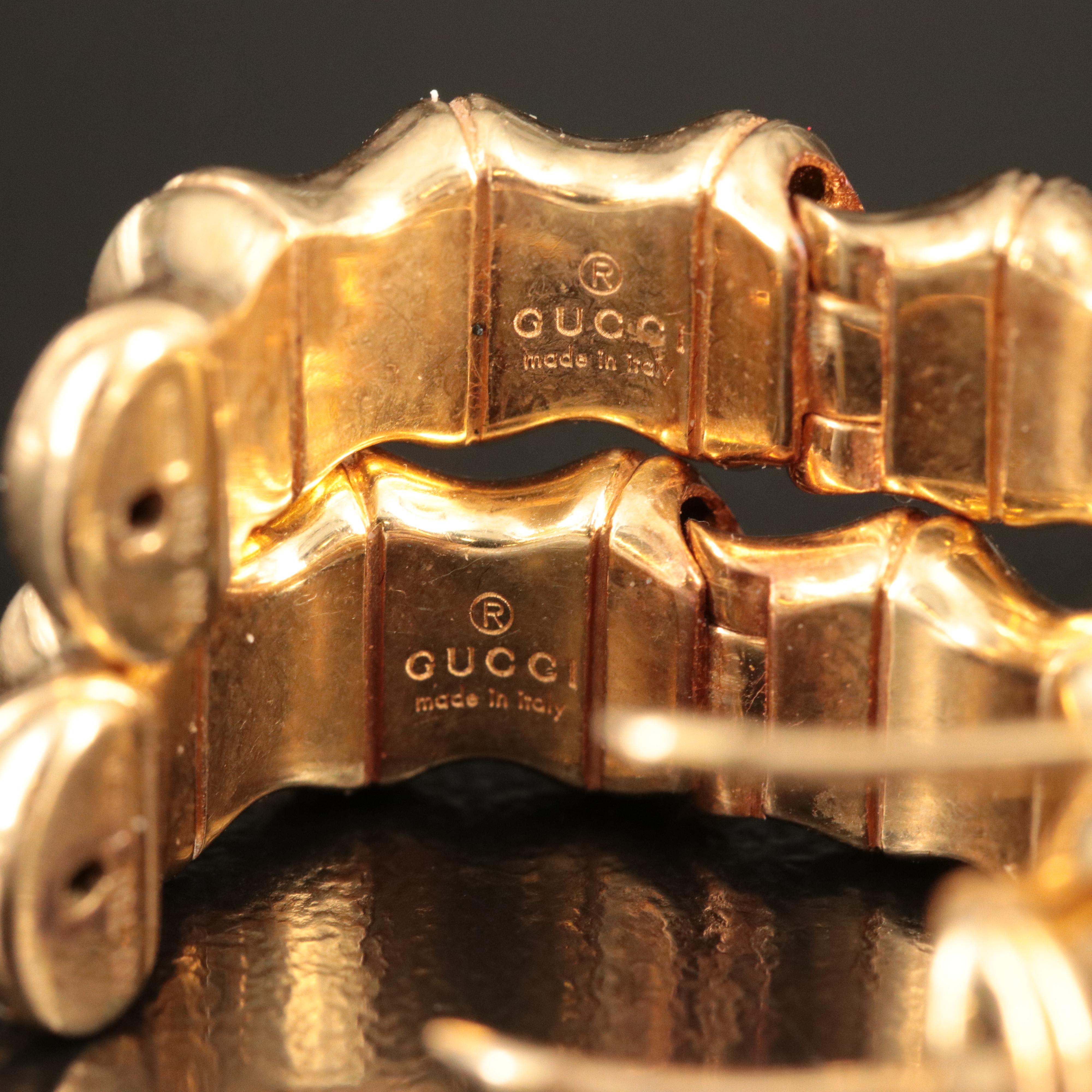 Gucci 18K Bamboo Hoop Earrings