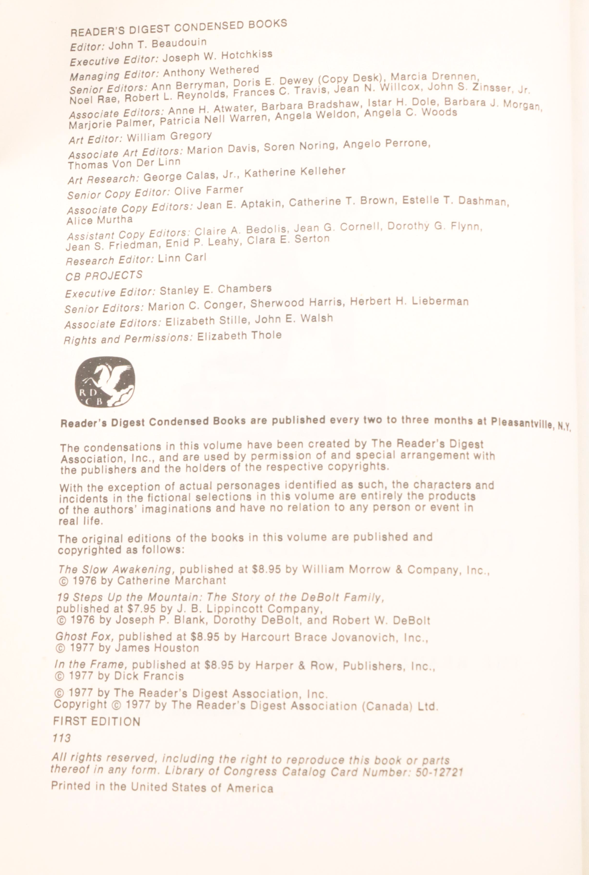 Reader's Digest Condensed Books, 1950s–1980s