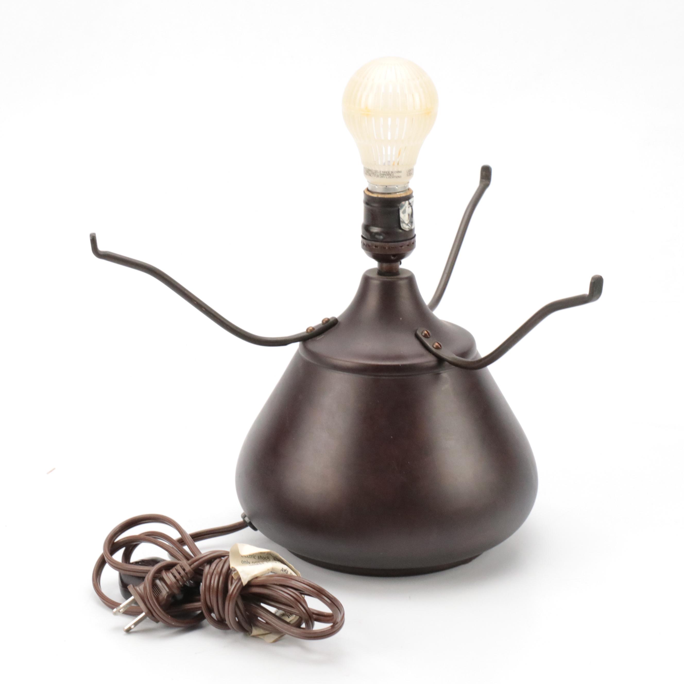 Mica Lamp Co. Arts & Crafts Style Copper Table Lamp With Mica Shade