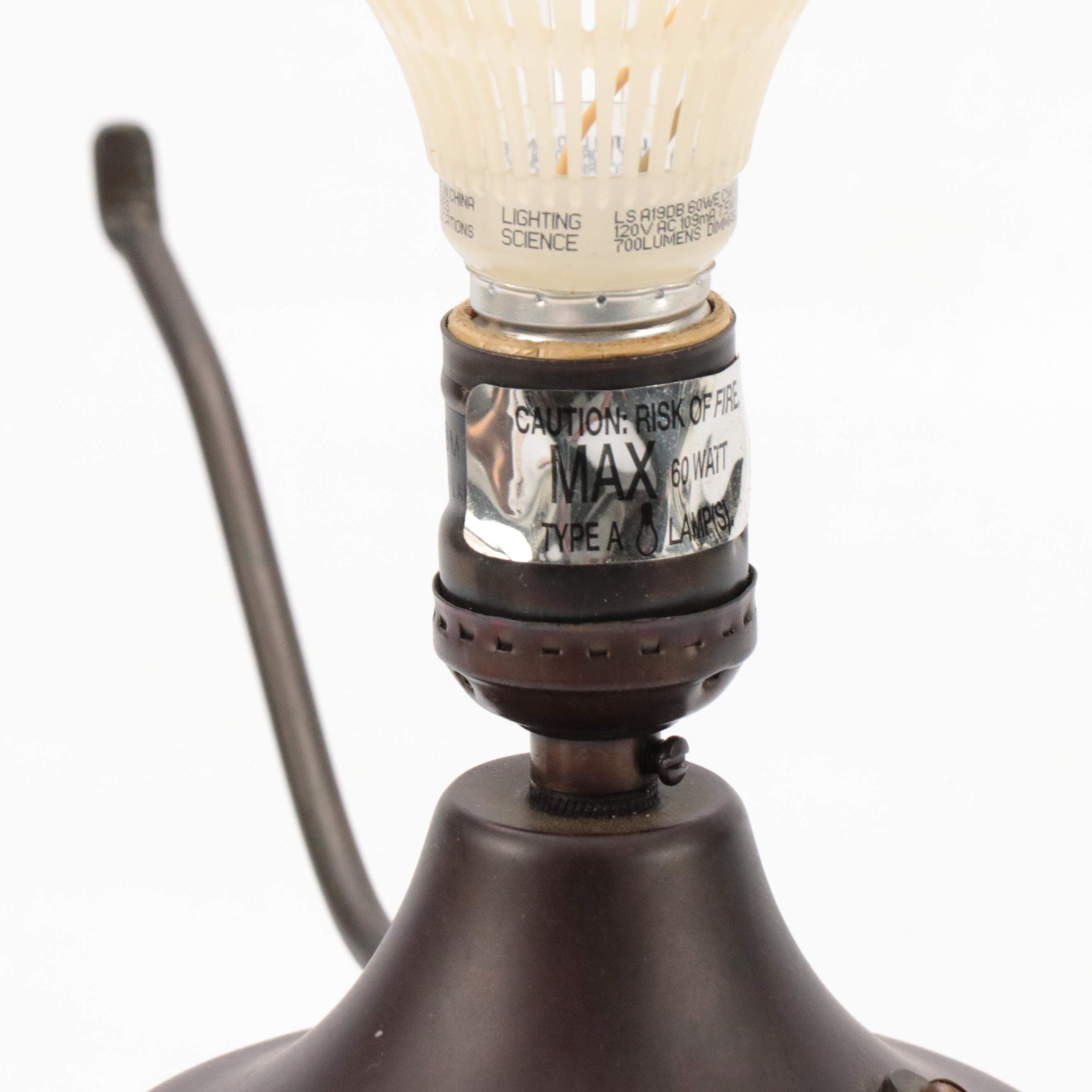 Mica Lamp Co. Arts & Crafts Style Copper Table Lamp With Mica Shade