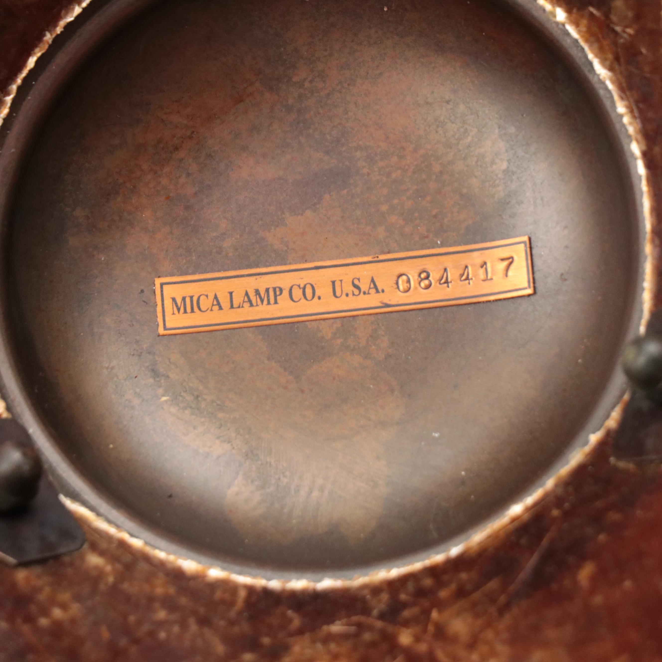 Mica Lamp Co. Arts & Crafts Style Copper Table Lamp With Mica Shade