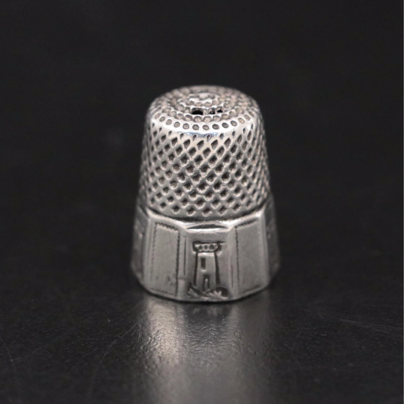Victorian Style Brass Mother of Pearl Thimble Holder Box with 900 ...