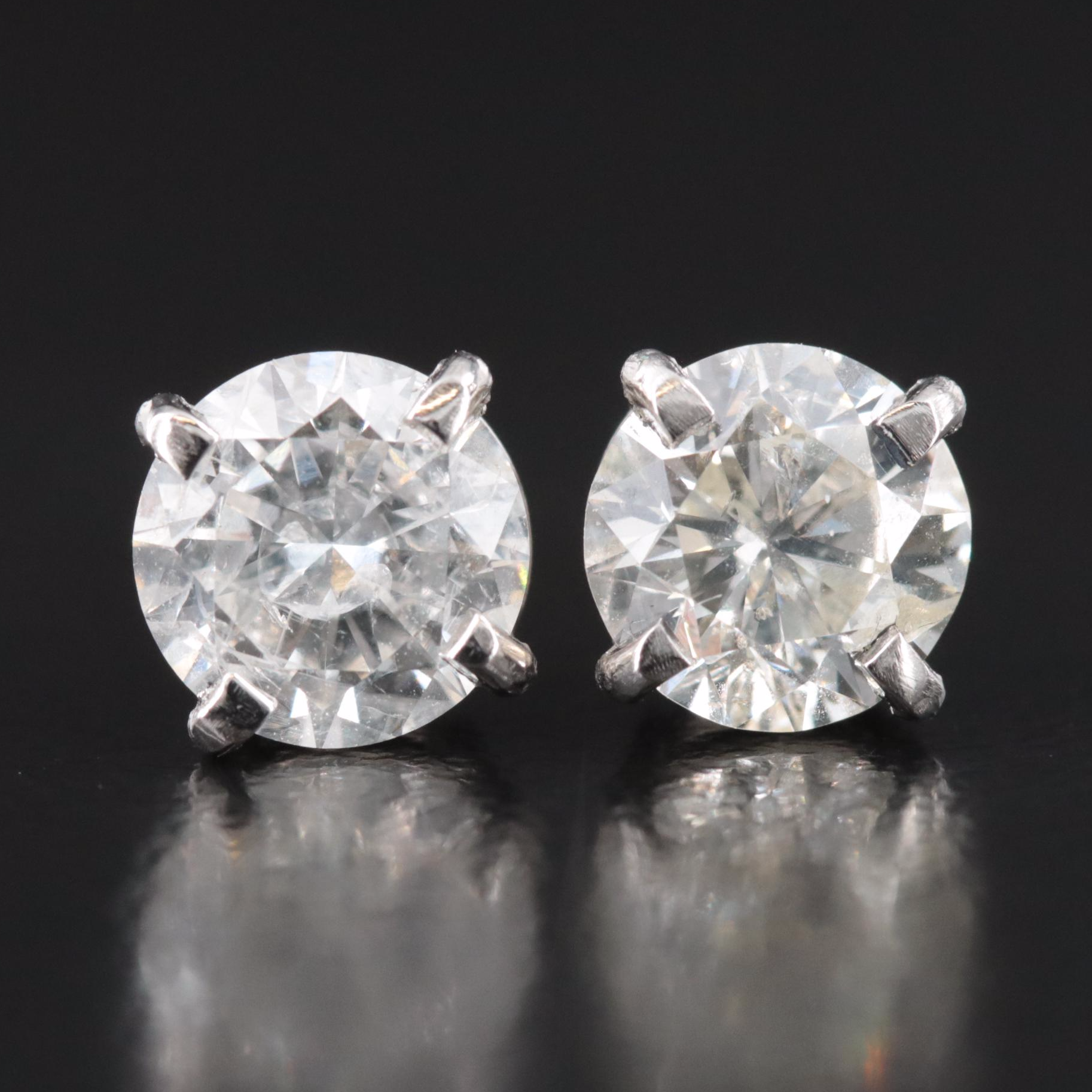 Platinum 1.50 CTW Diamond Stud Earrings