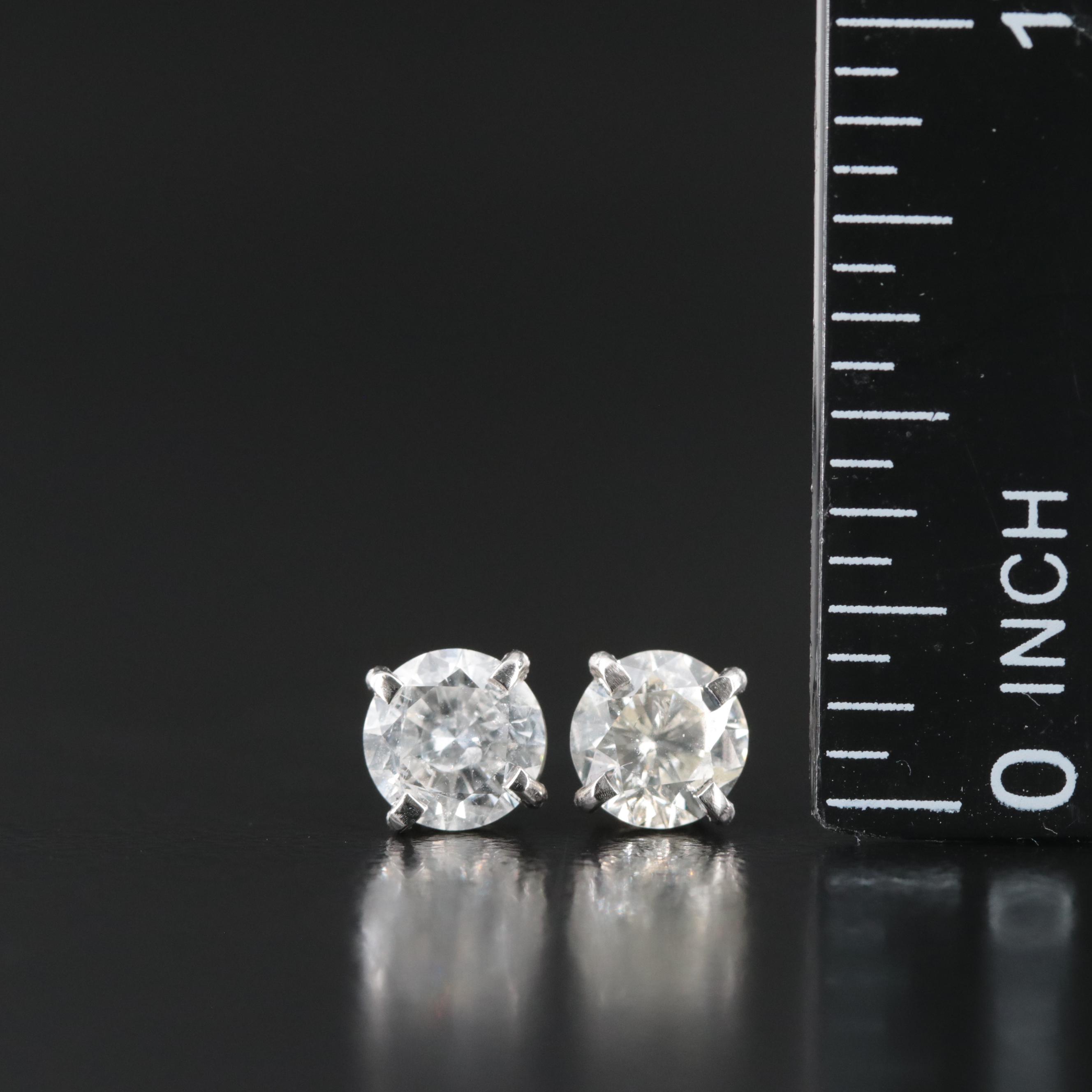 Platinum 1.50 CTW Diamond Stud Earrings