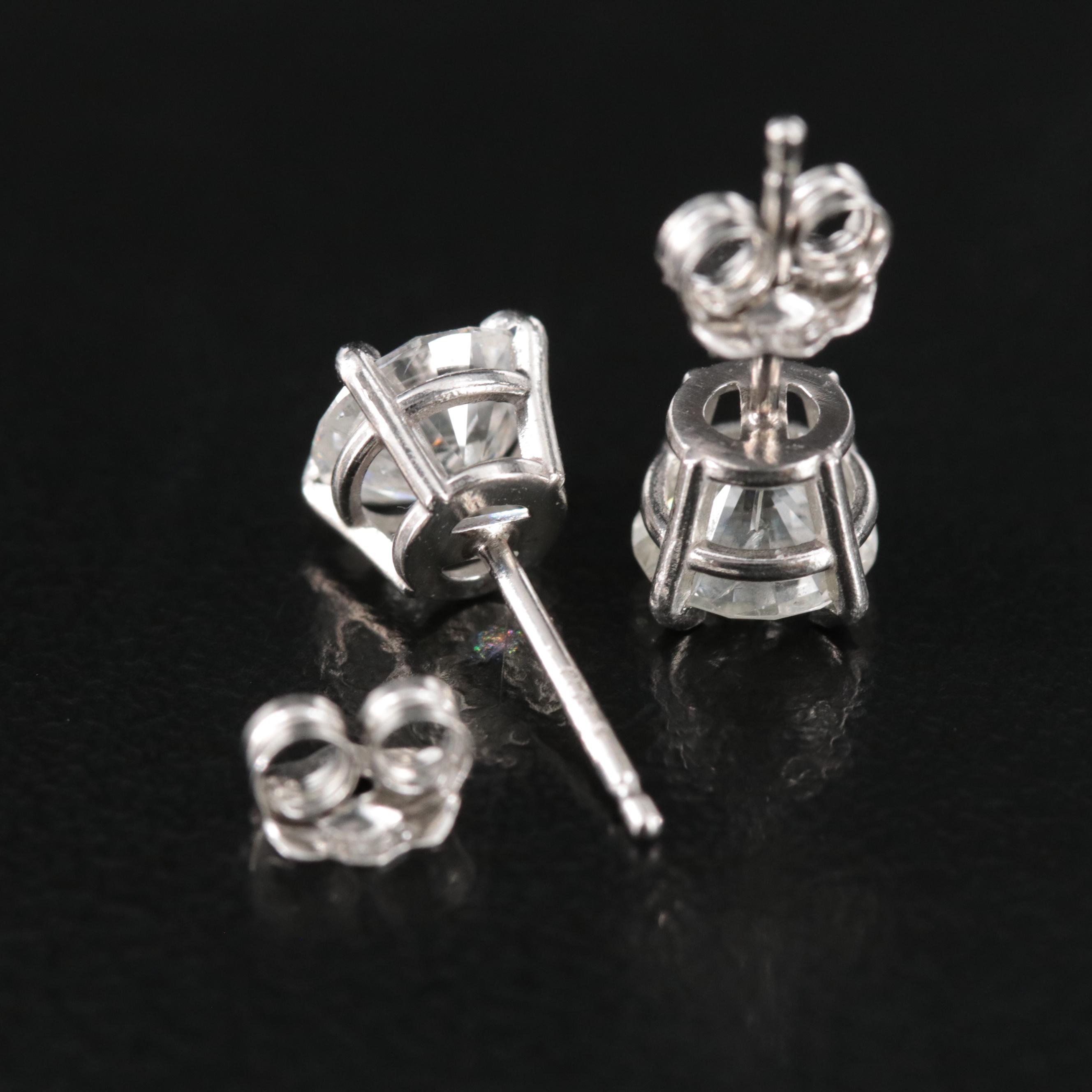 Platinum 1.50 CTW Diamond Stud Earrings