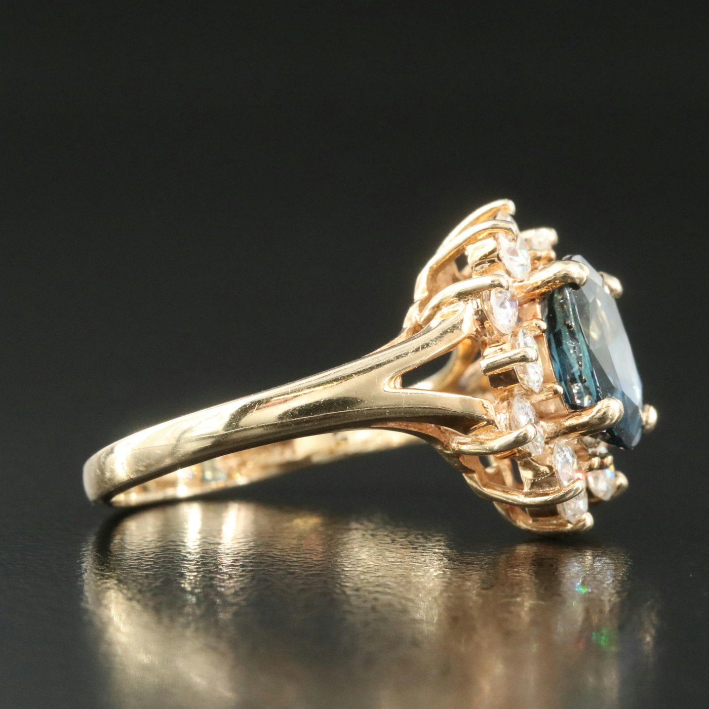 14K 3.59 CT Sapphire and Diamond Ring | EBTH