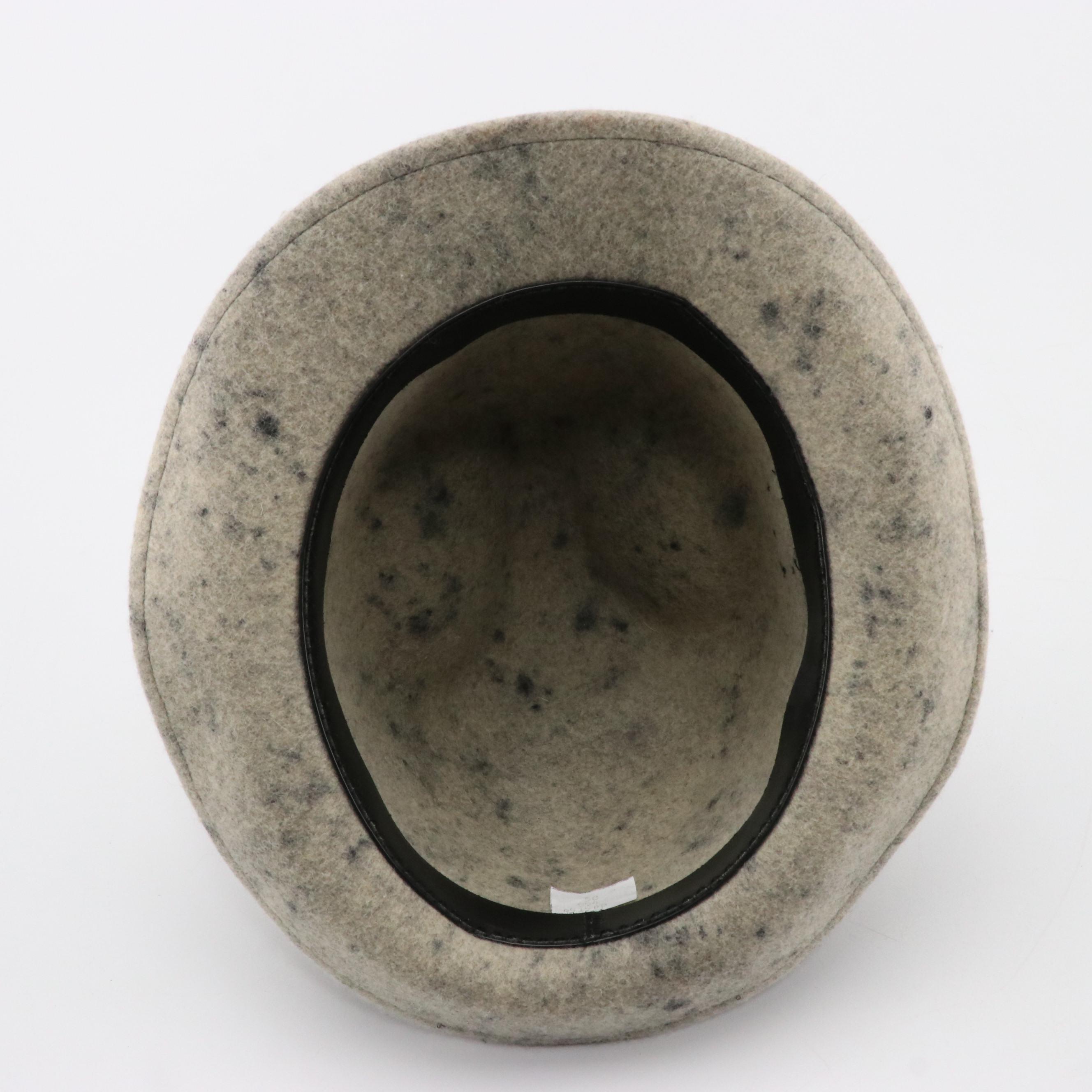 Gray Felted Wool Tyrolean Hat with Stand