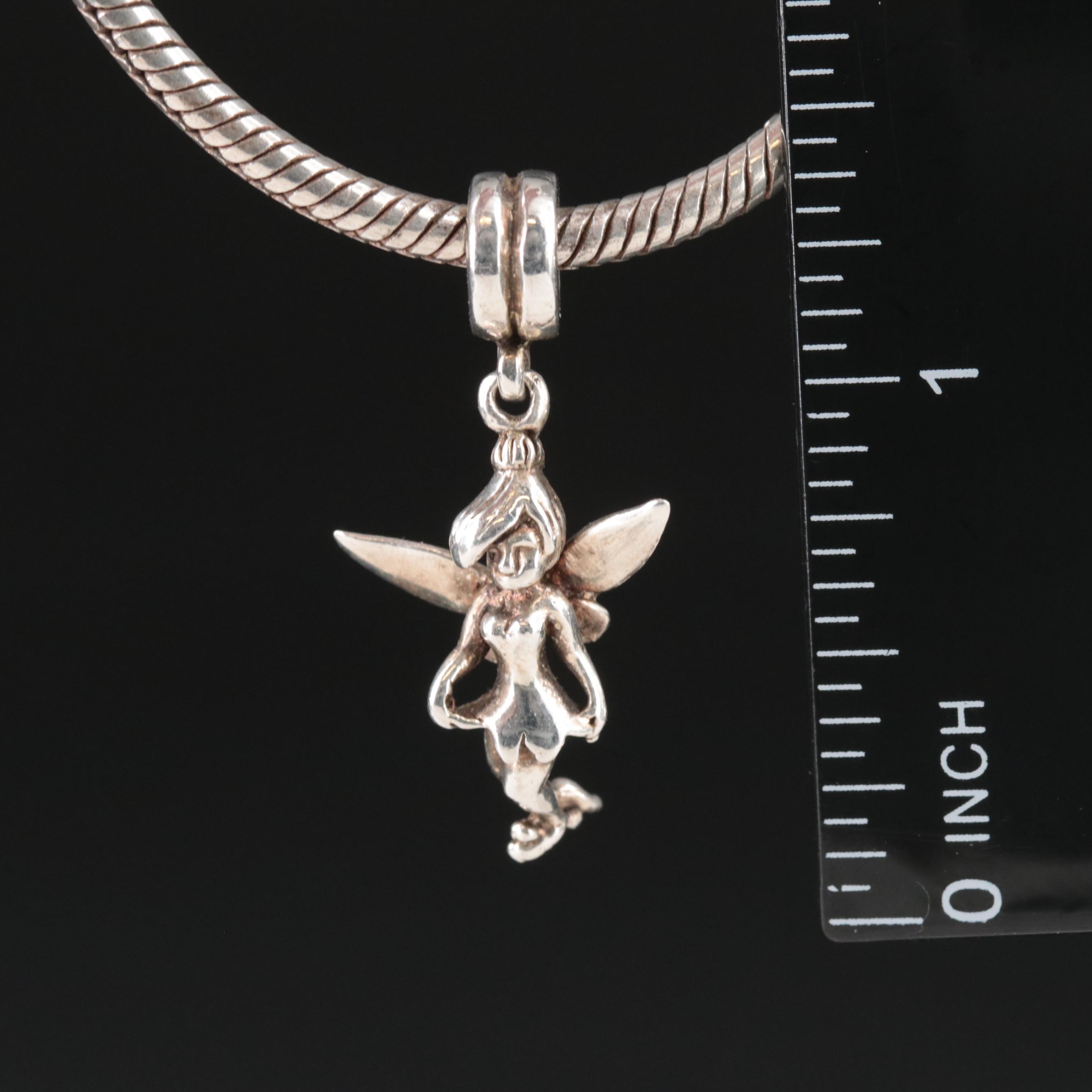 Disney Sterling Tinkerbell Charm Pendant on Chain
