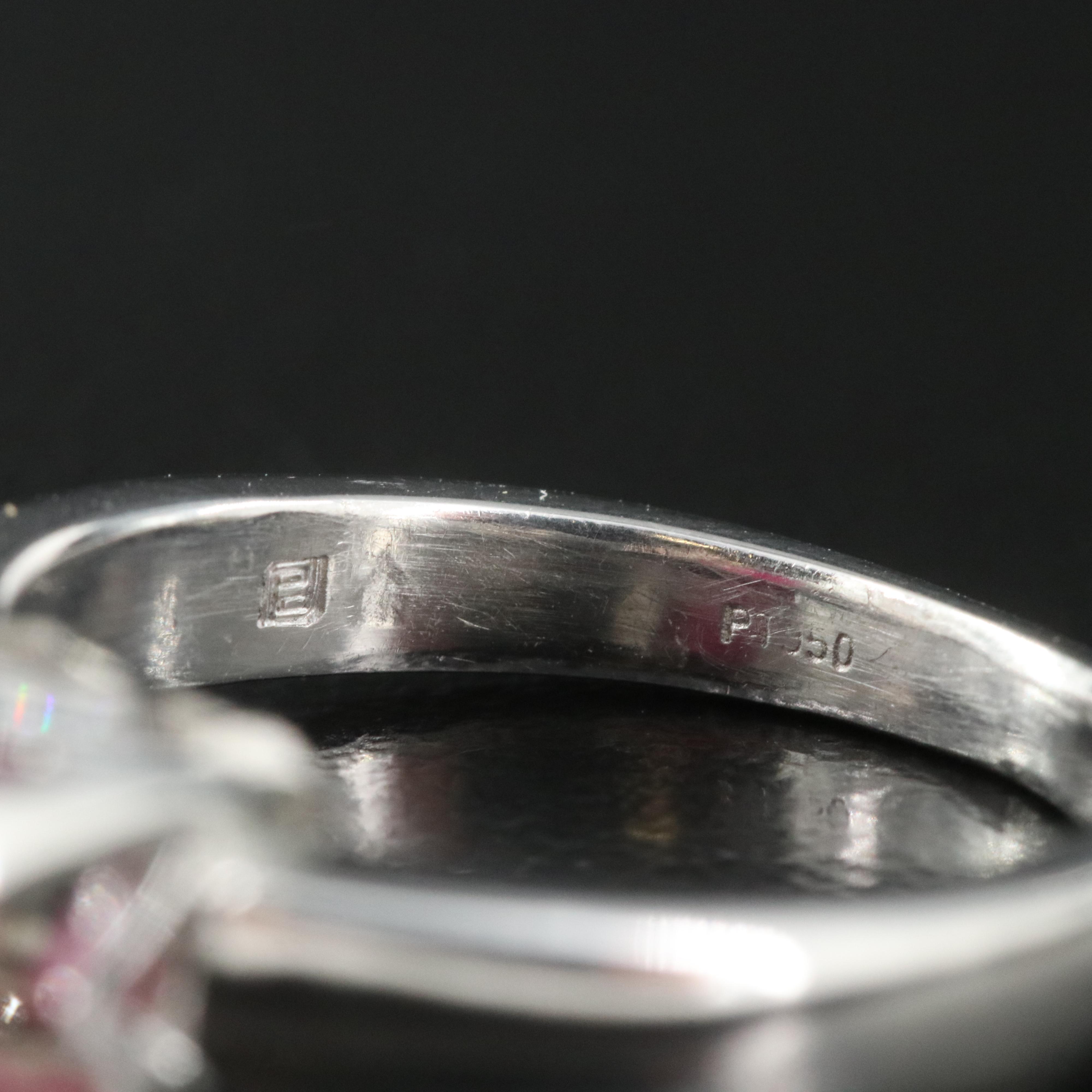 Platinum Ruby Ring with Diamond Accents