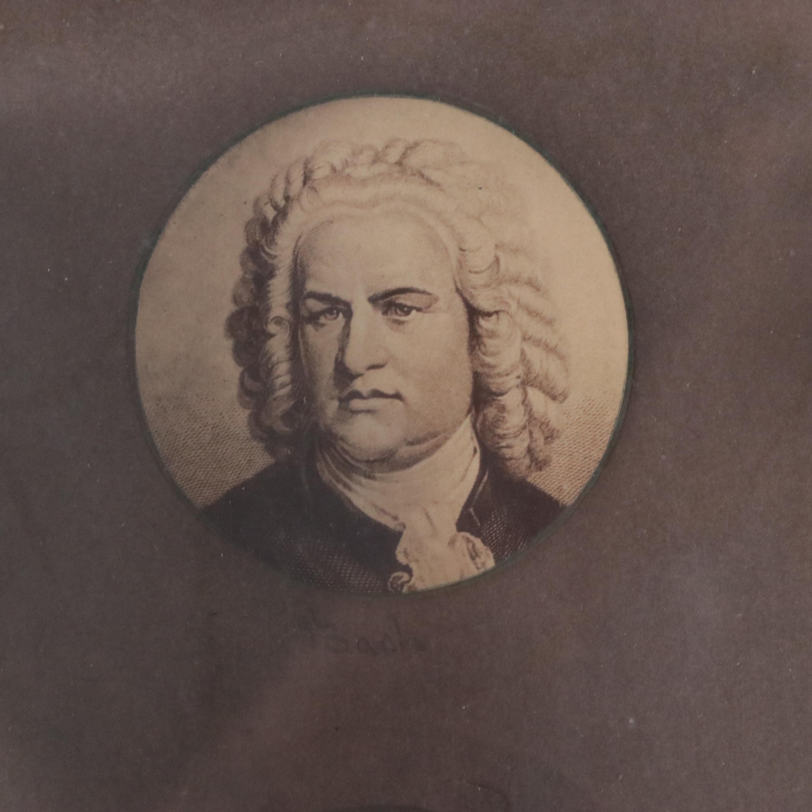 Engraved Portrait Panel Featuring Bach, Beethoven, Schubert and Others
