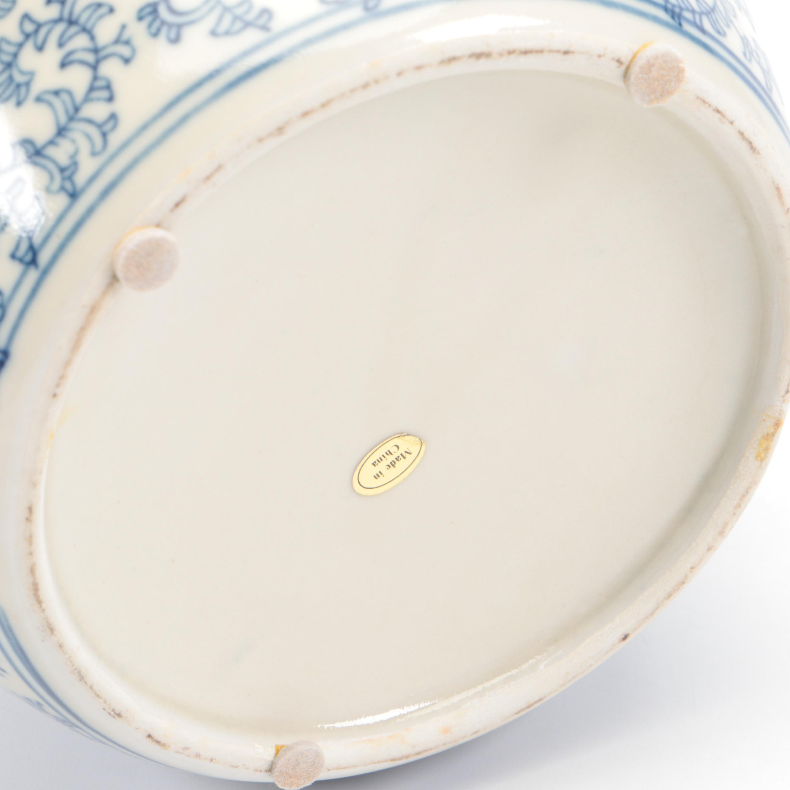 Ringtons Limited Tea Merchants and More Blue and White Ceramic Lidded Canisters