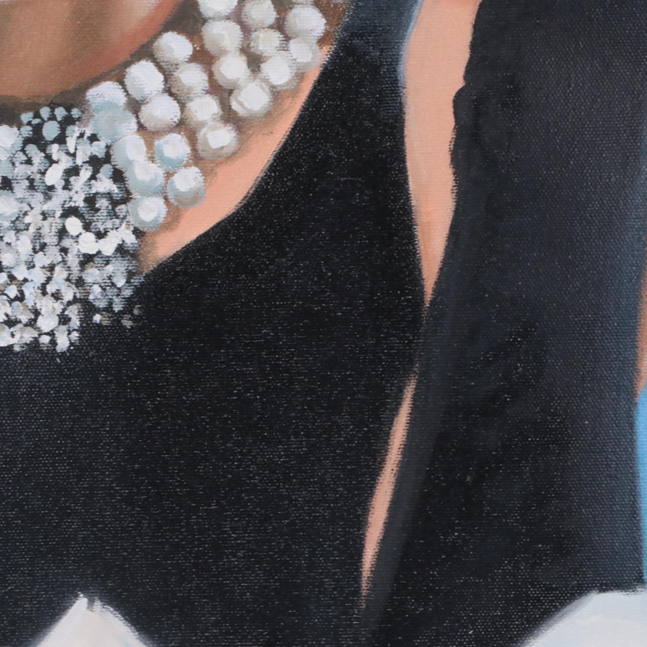 Sanjit Oil Painting of Audrey Hepburn from "Breakfast at Tiffany's"