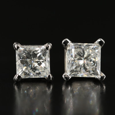 Platinum 1.90 CTW Diamond Stud Earrings
