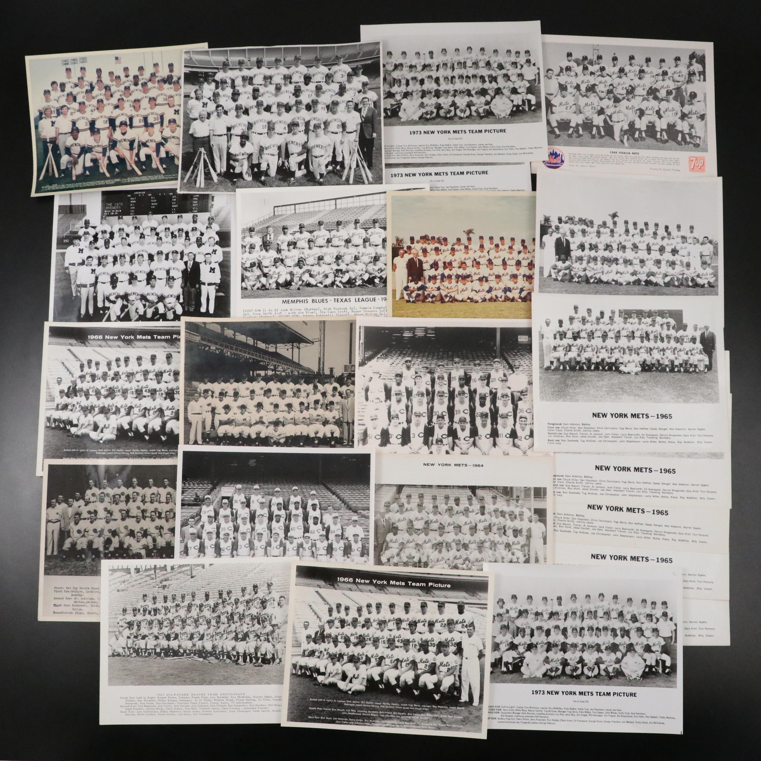 New York Mets, Cincinnati Reds, and More Team Baseball Prints, 1950s–1970s