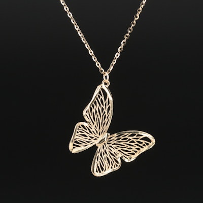 Italian 14K Butterfly Necklace