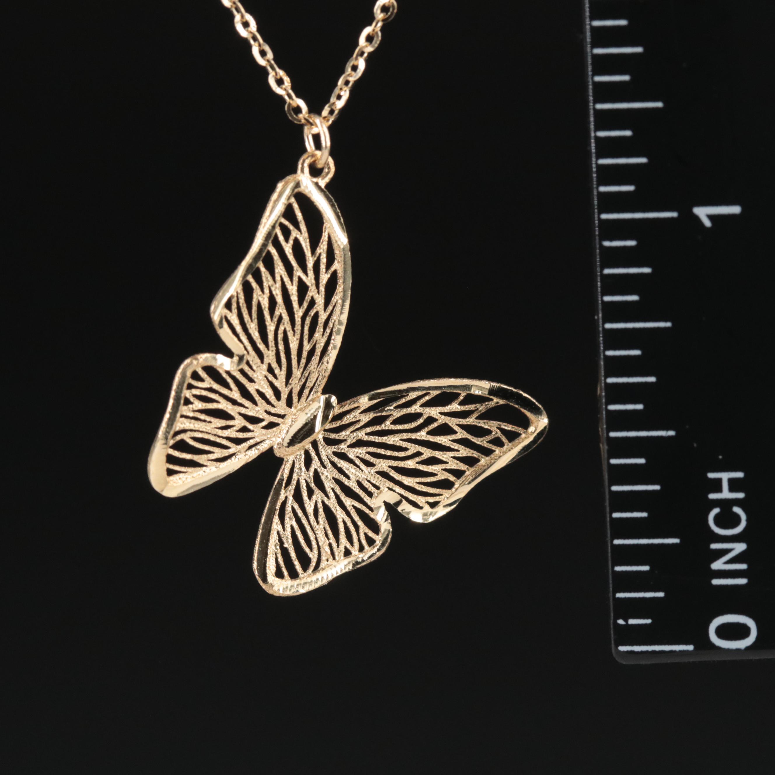 Italian 14K Butterfly Necklace