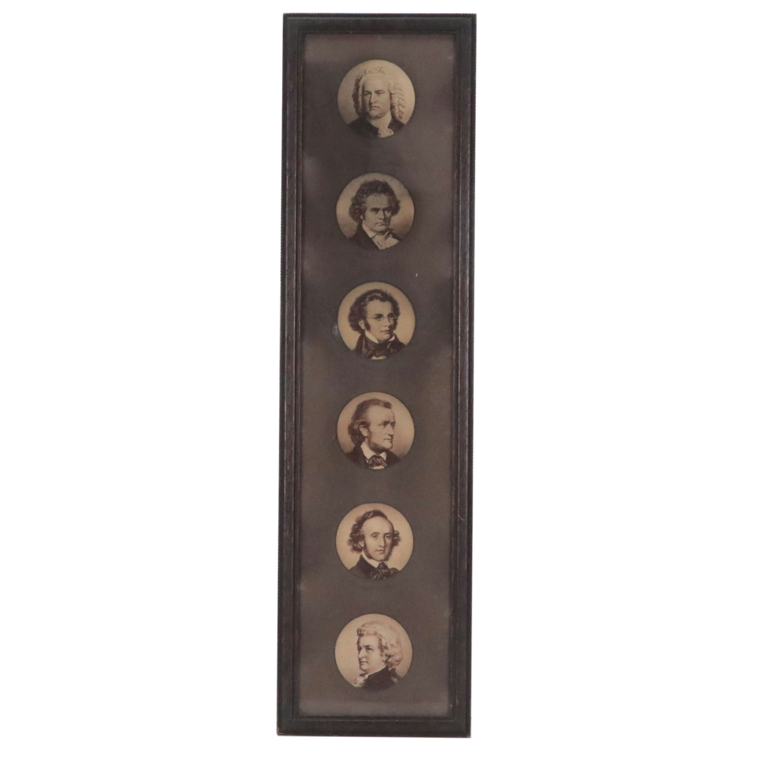Engraved Portrait Panel Featuring Bach, Beethoven, Schubert and Others