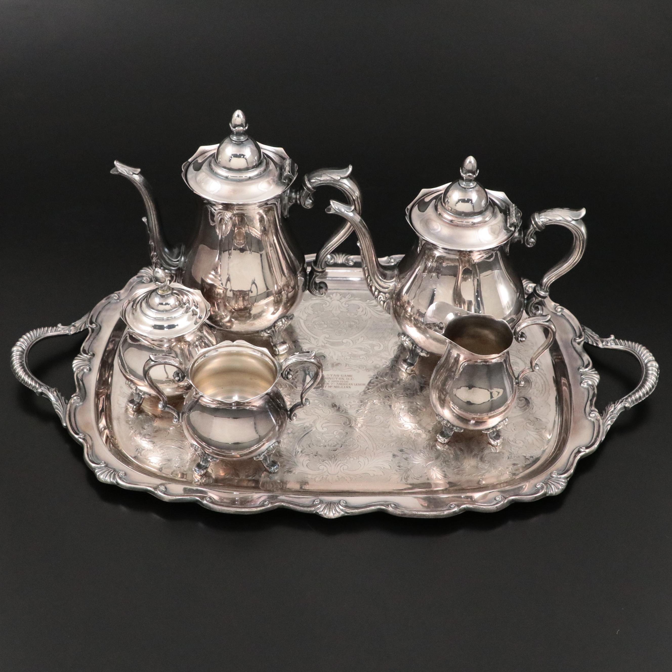 1956 Roy McMillan All-Star Game Silver Plate Tea Set