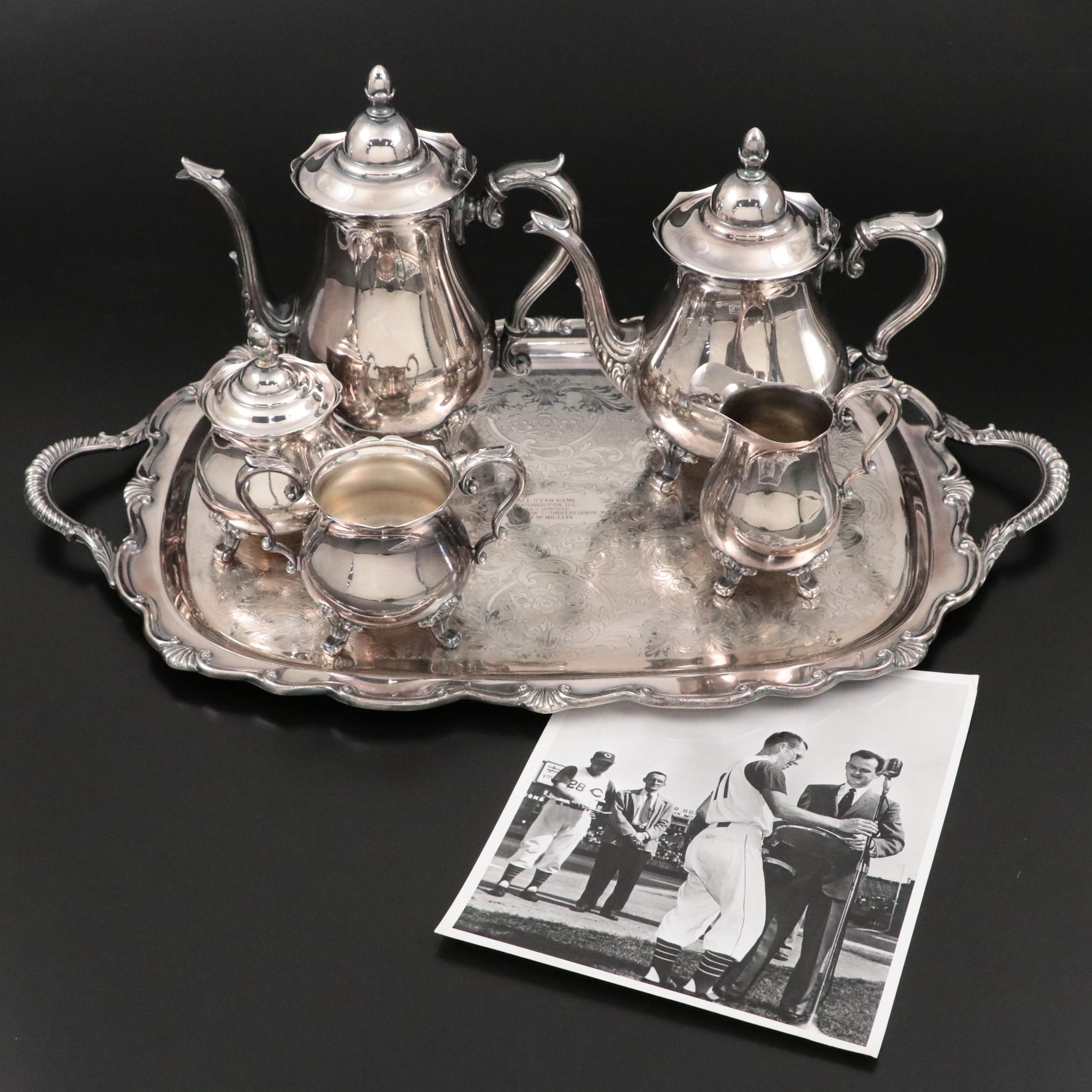 1956 Roy McMillan All-Star Game Silver Plate Tea Set