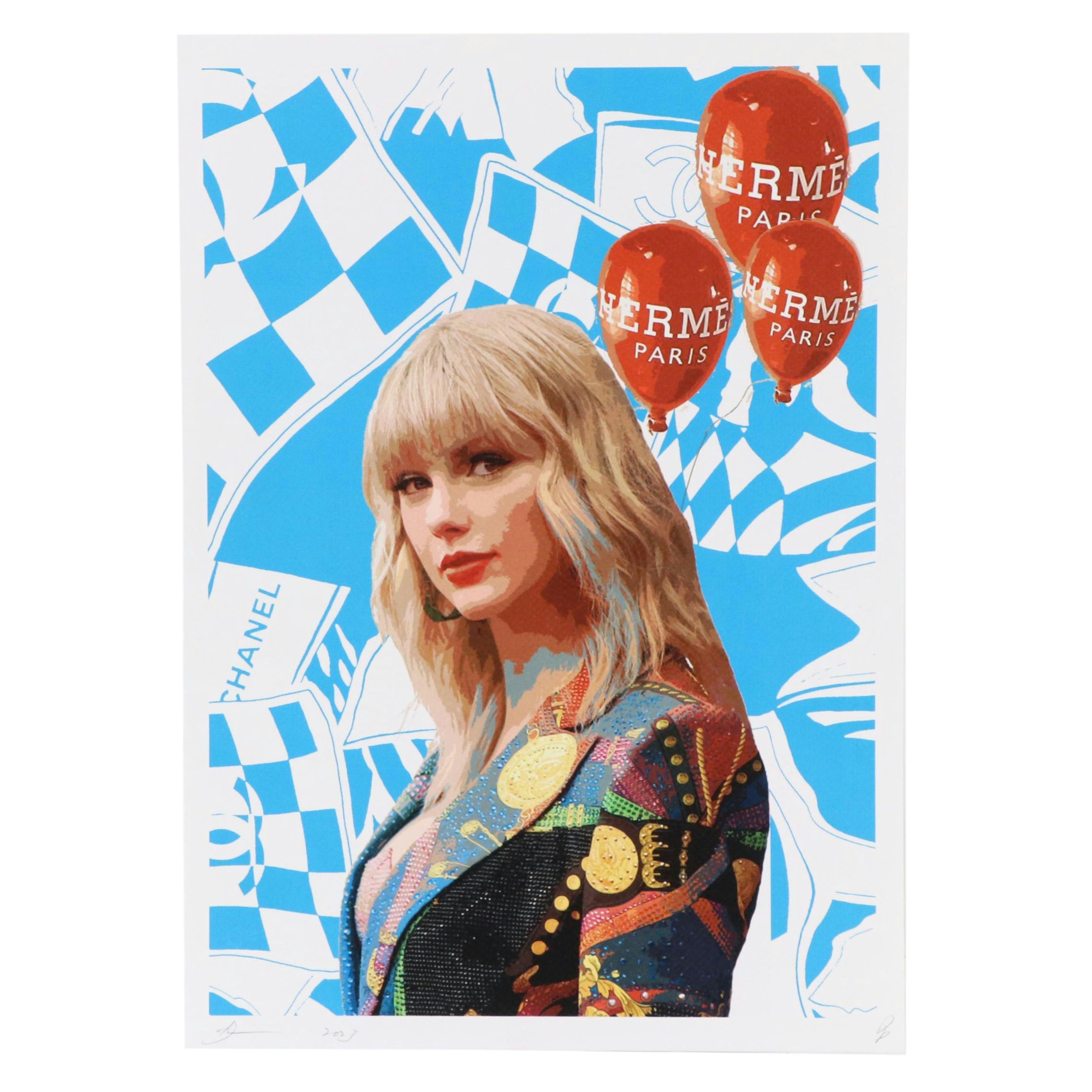 Death NYC Pop Art Digital Print Featuring Taylor Swift x Hermès, 21st Century