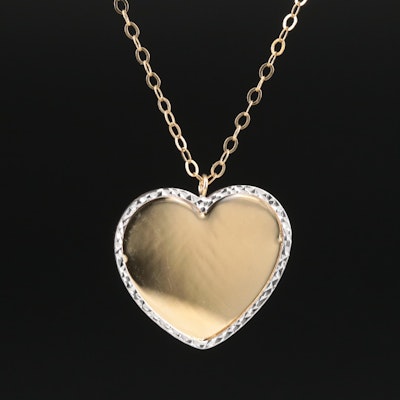 Italian 14K Reversible Heart Necklace