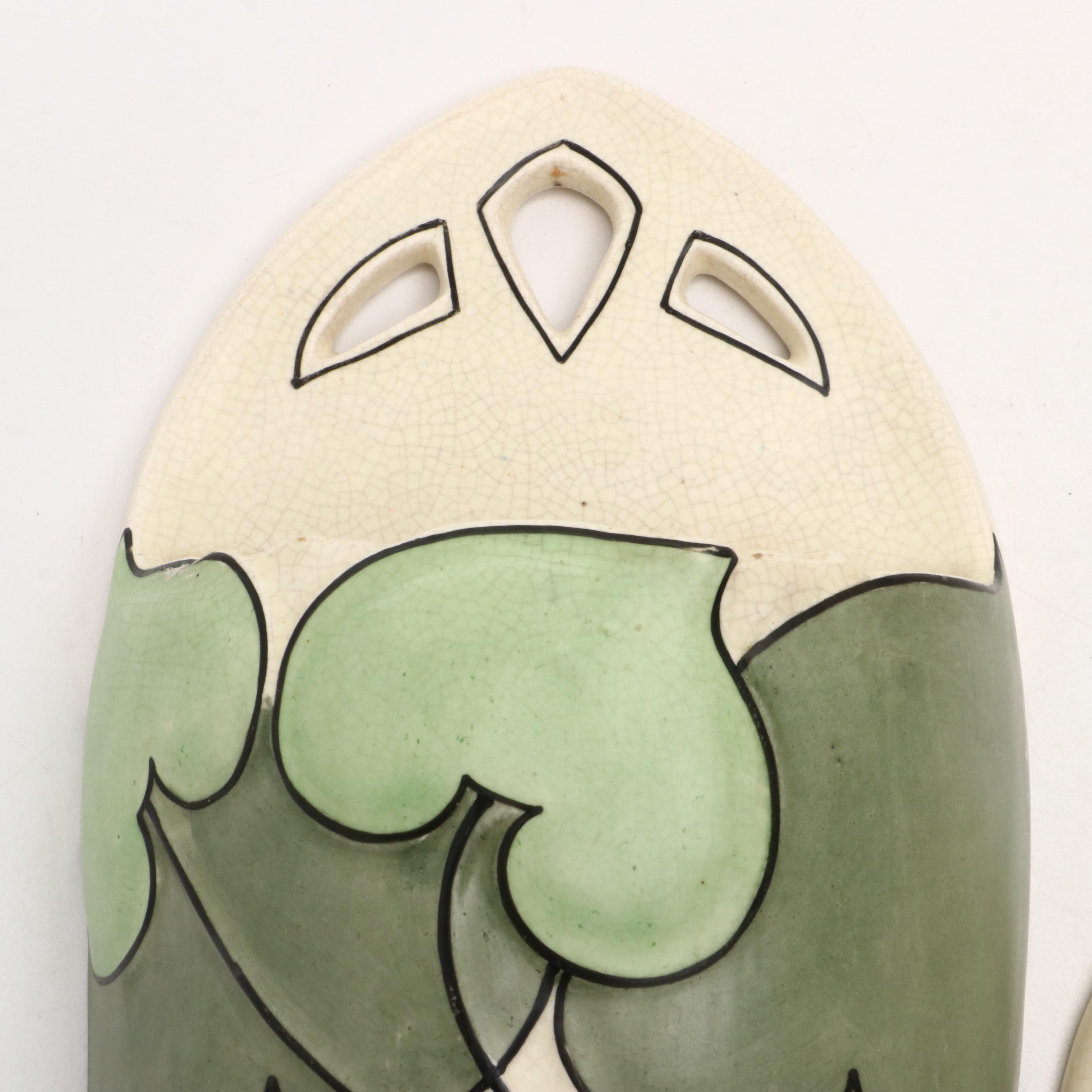 Roseville Pottery Creamware "Persian" Ceramic Wall Pockets, Early 20th Century