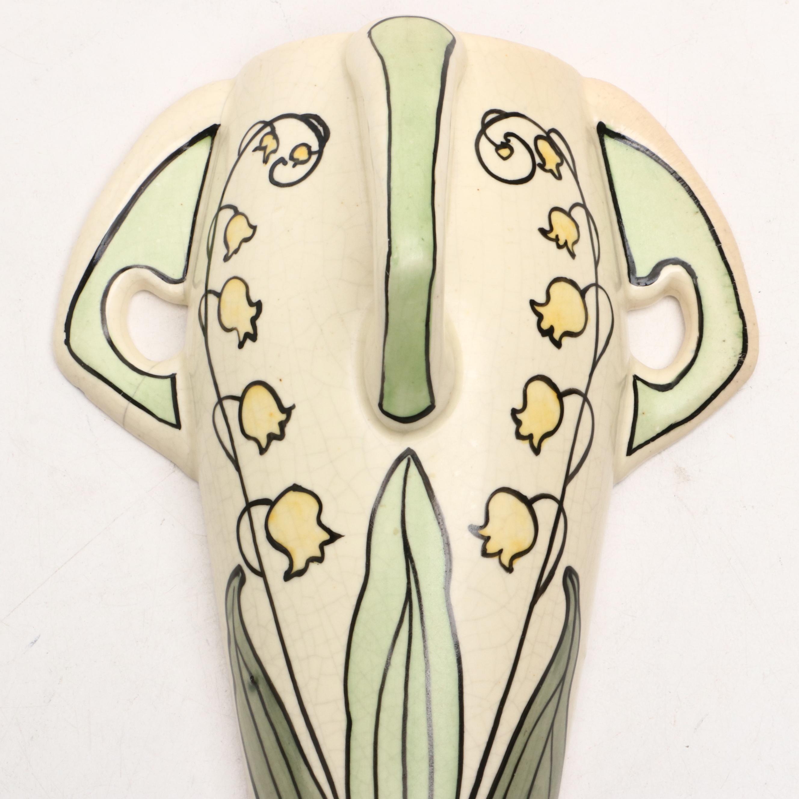 Roseville Pottery Creamware "Persian" Ceramic Wall Pockets, Early 20th Century