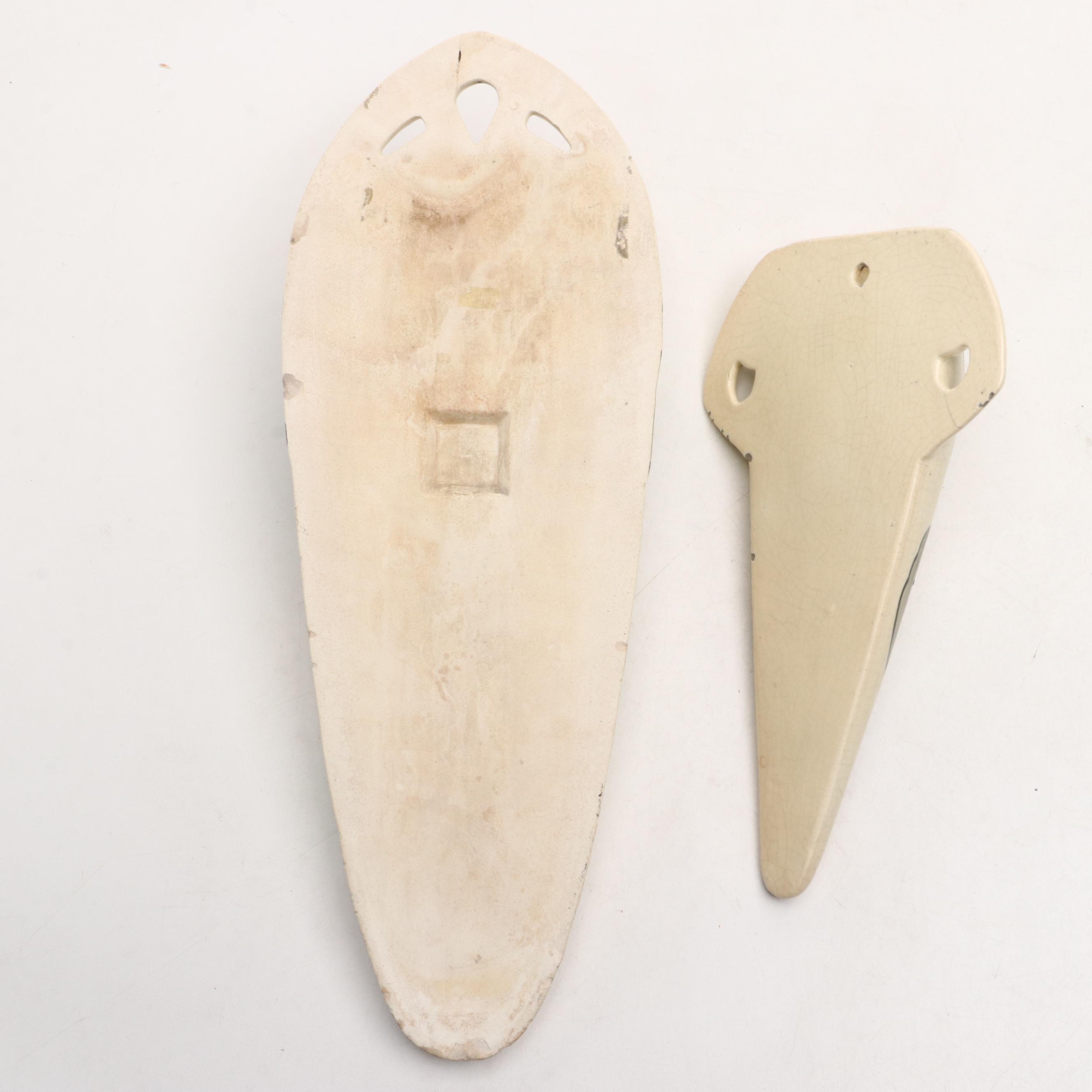 Roseville Pottery Creamware "Persian" Ceramic Wall Pockets, Early 20th Century