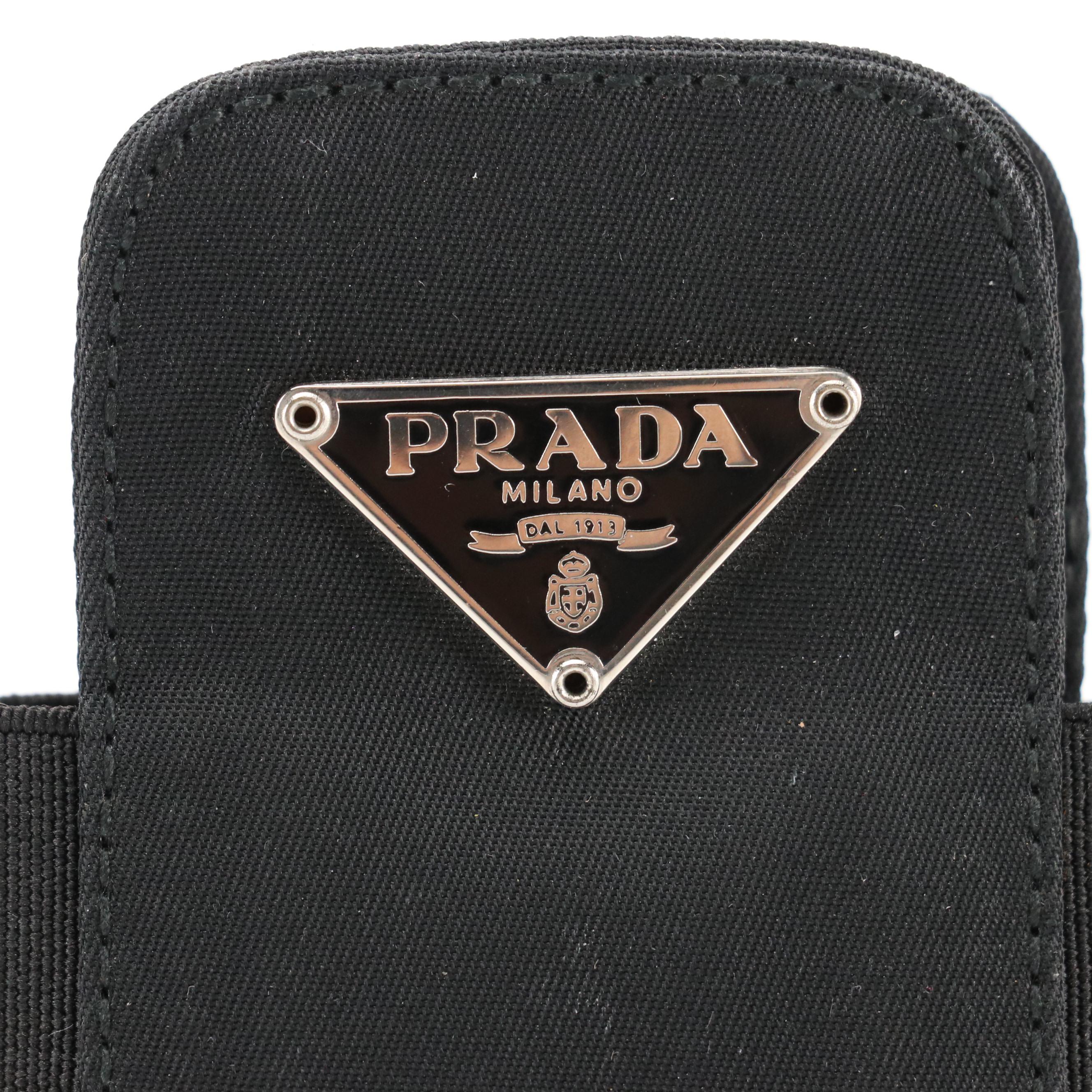 Prada Tessuto Nylon Phone Pouch with Wristlet Strap