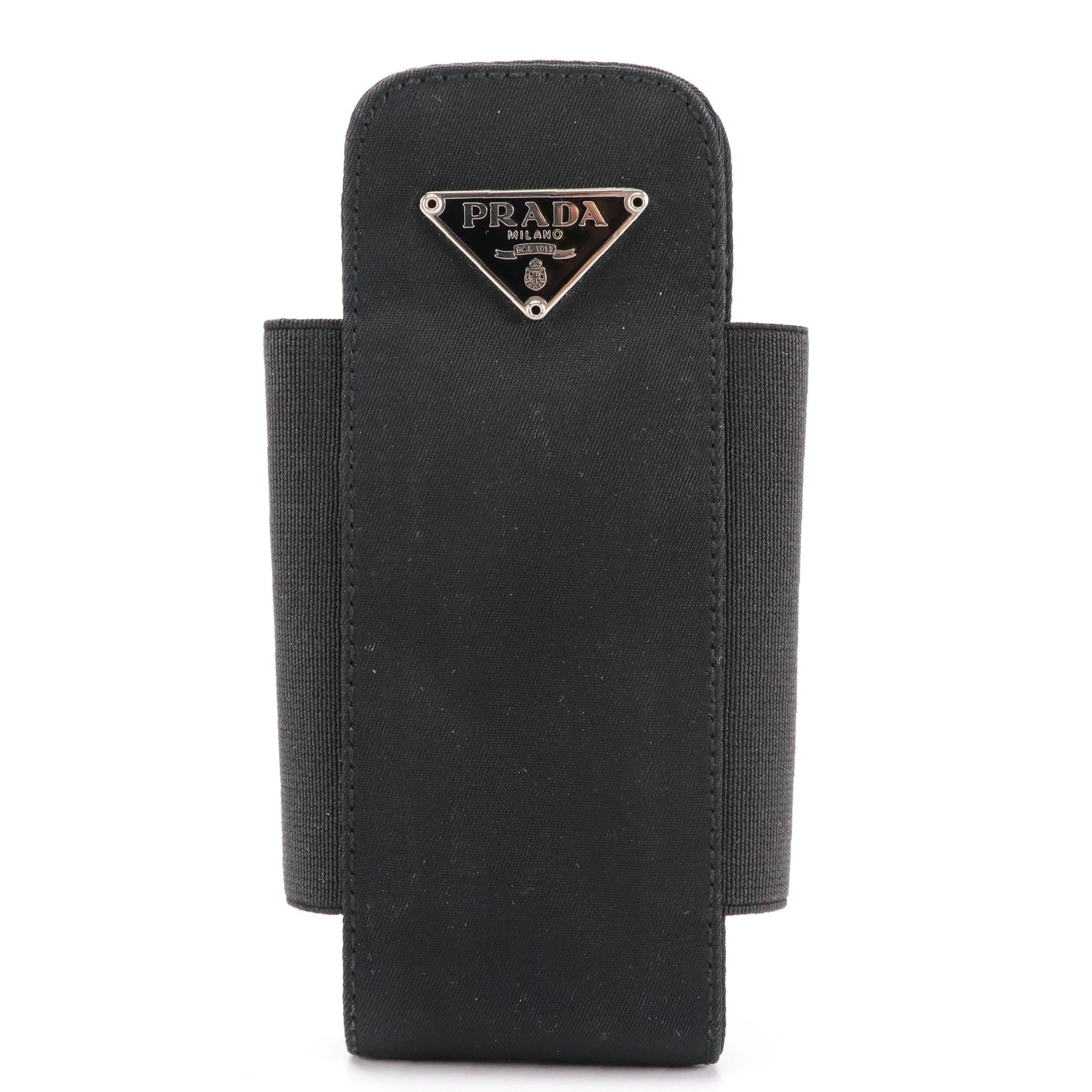 Prada Tessuto Nylon Phone Pouch with Wristlet Strap