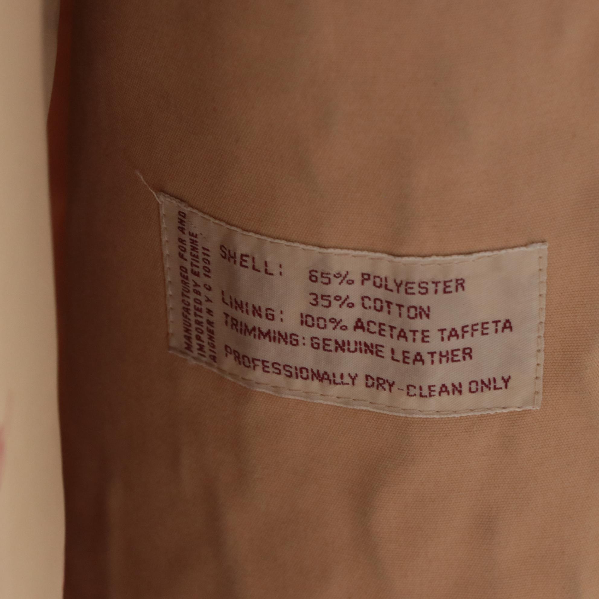 Etienne Aigner Leather Jacket and Double-Breasted Trench Coat