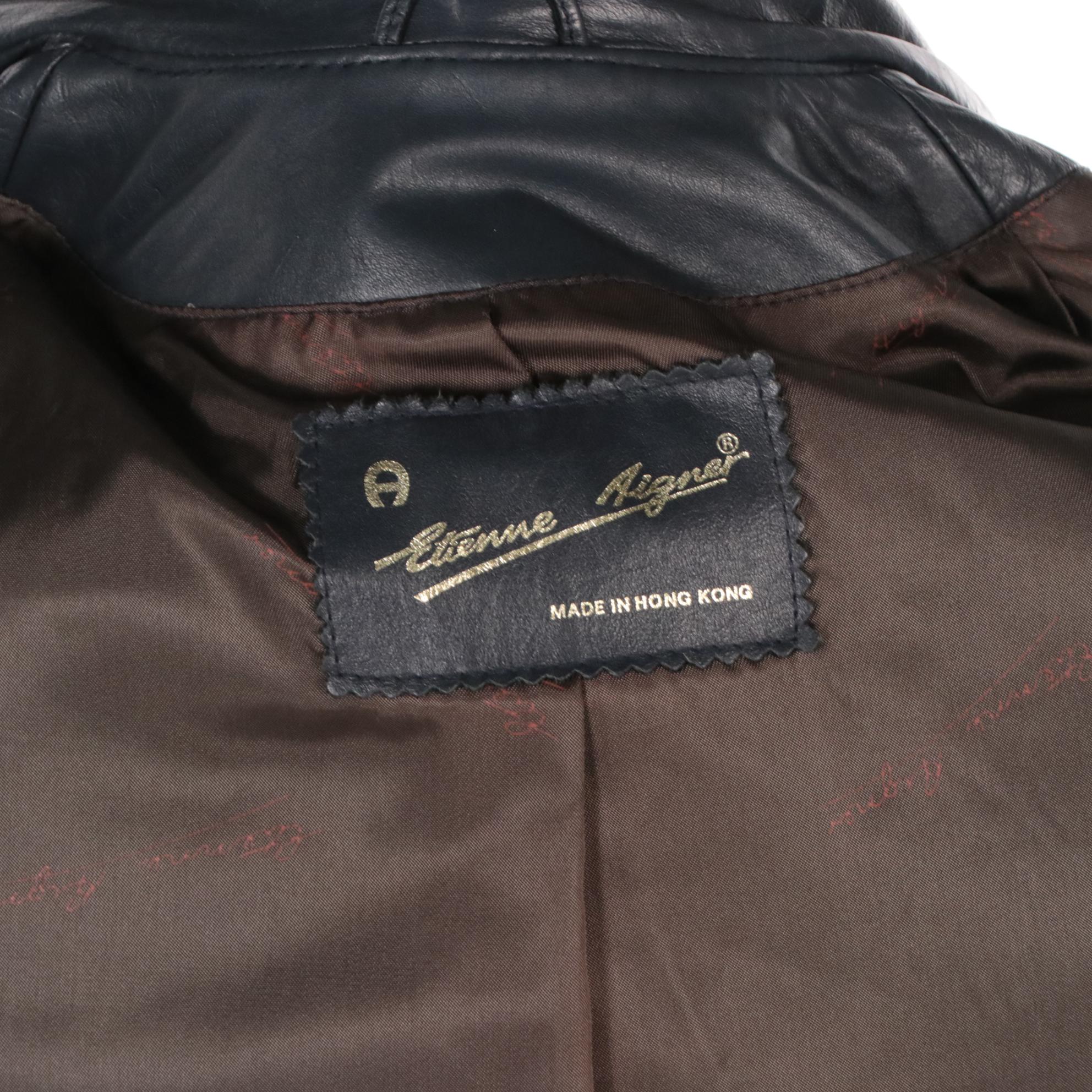 Etienne Aigner Leather Jacket and Double-Breasted Trench Coat