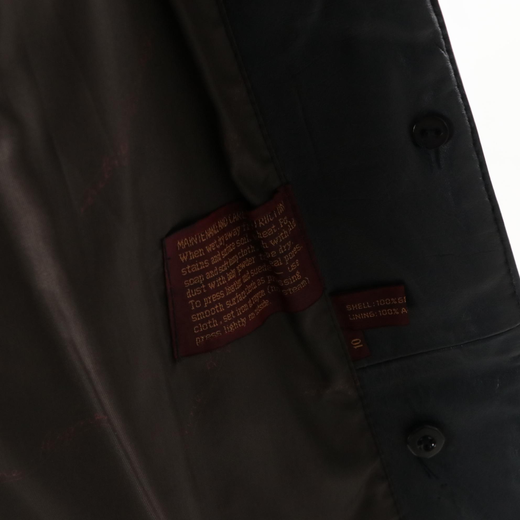 Etienne Aigner Leather Jacket and Double-Breasted Trench Coat