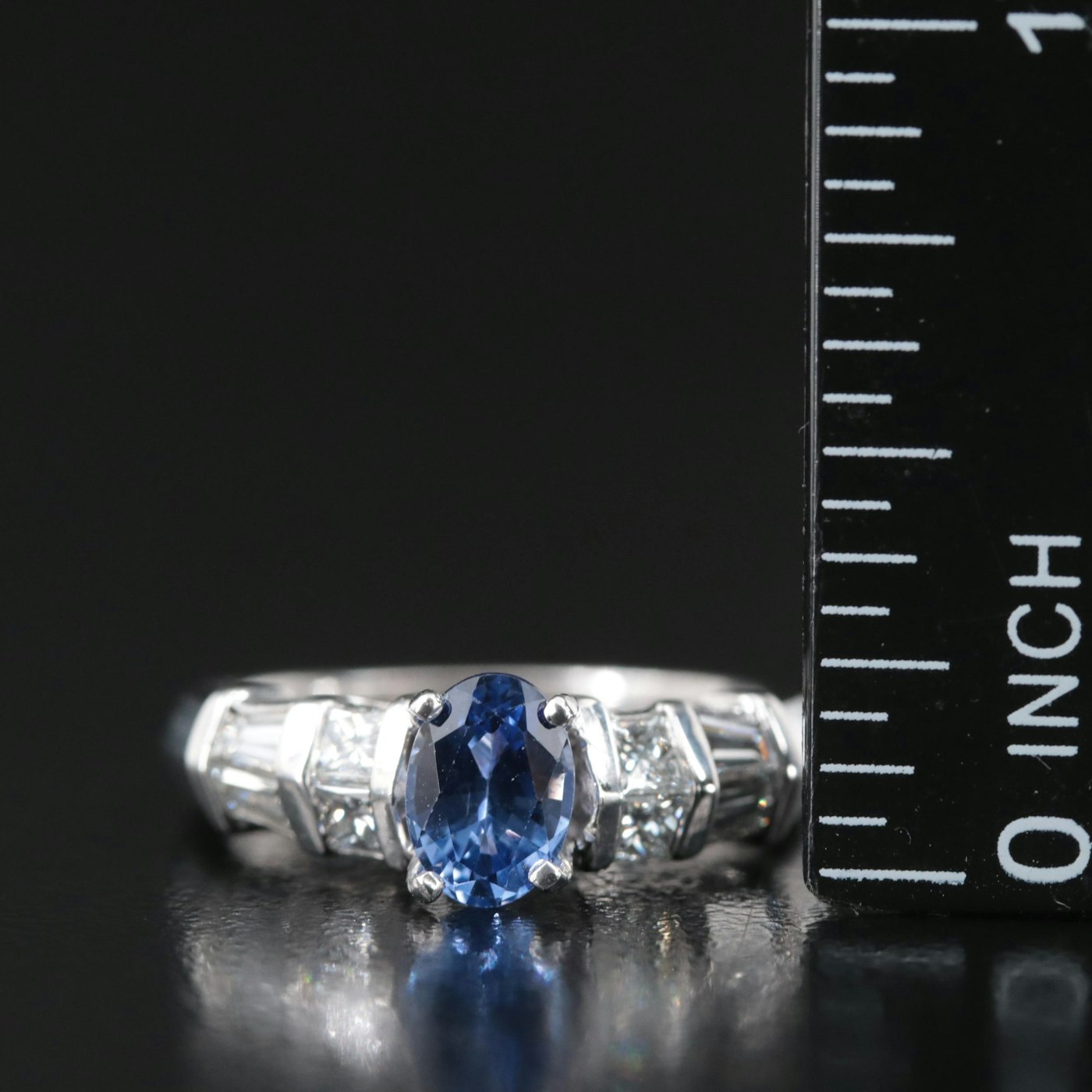 Platinum Sapphire and Diamond Ring | EBTH