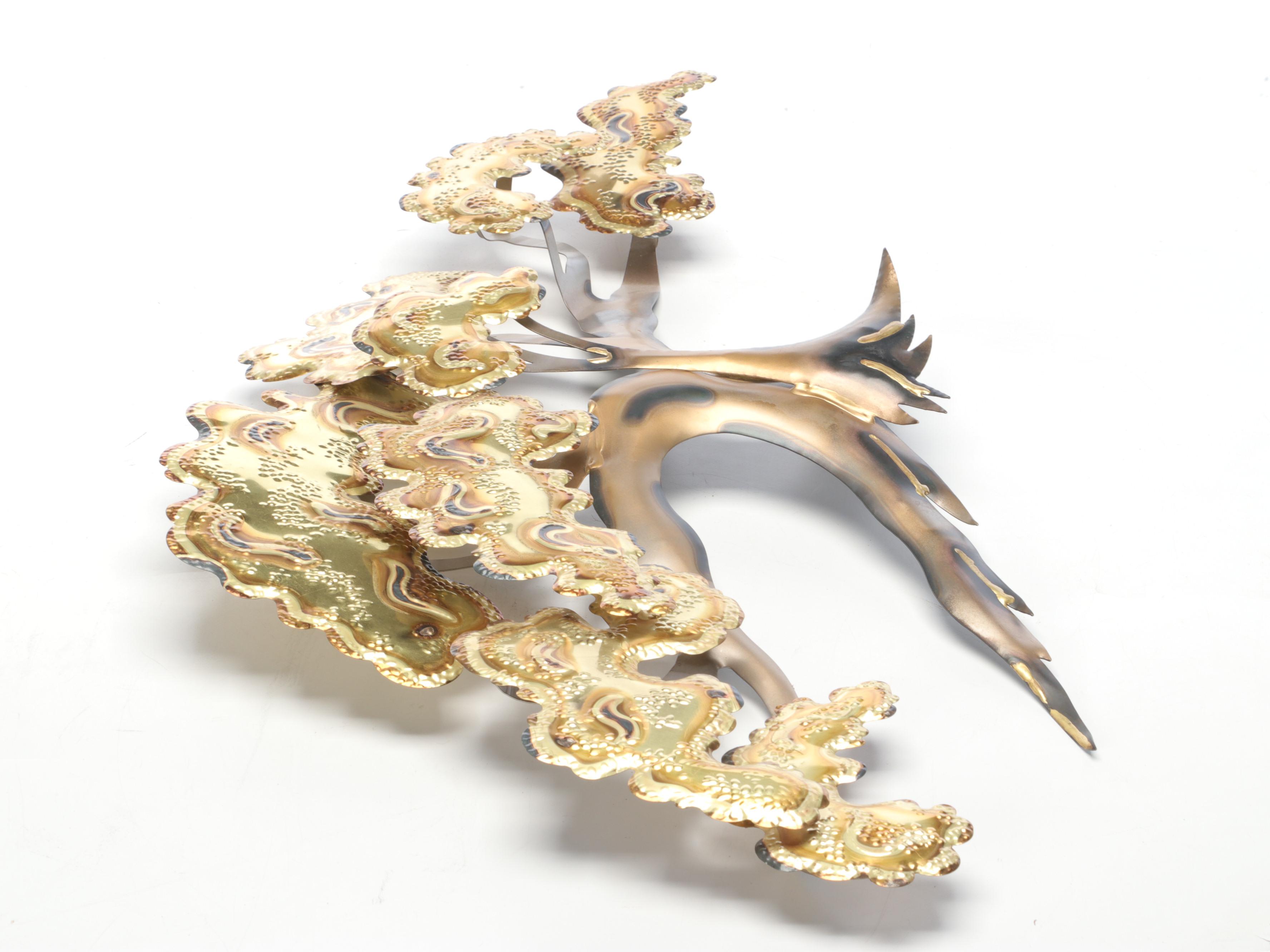 Modernist Style Metal Tree Form Wall Sculpture