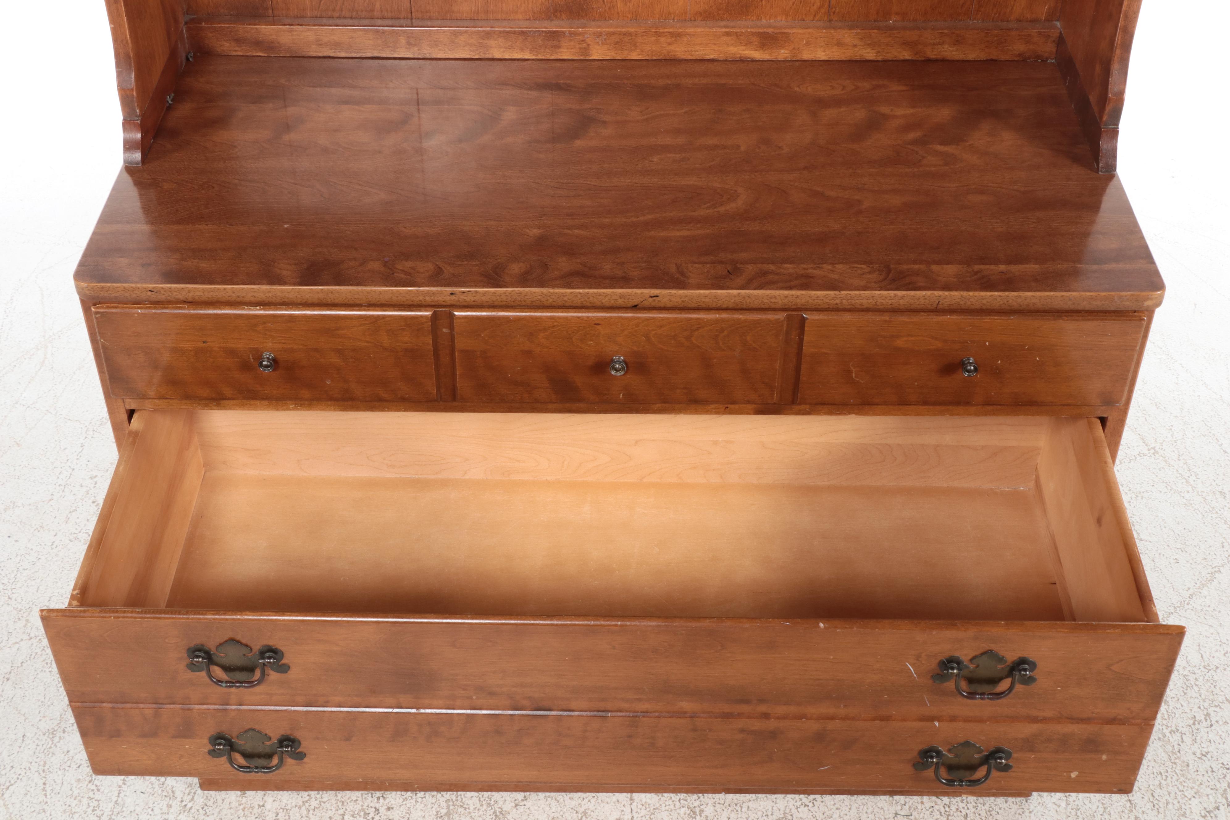 Ethan Allen Federal Style Maple, Birch, and Laminate Three-Drawer Bookcase