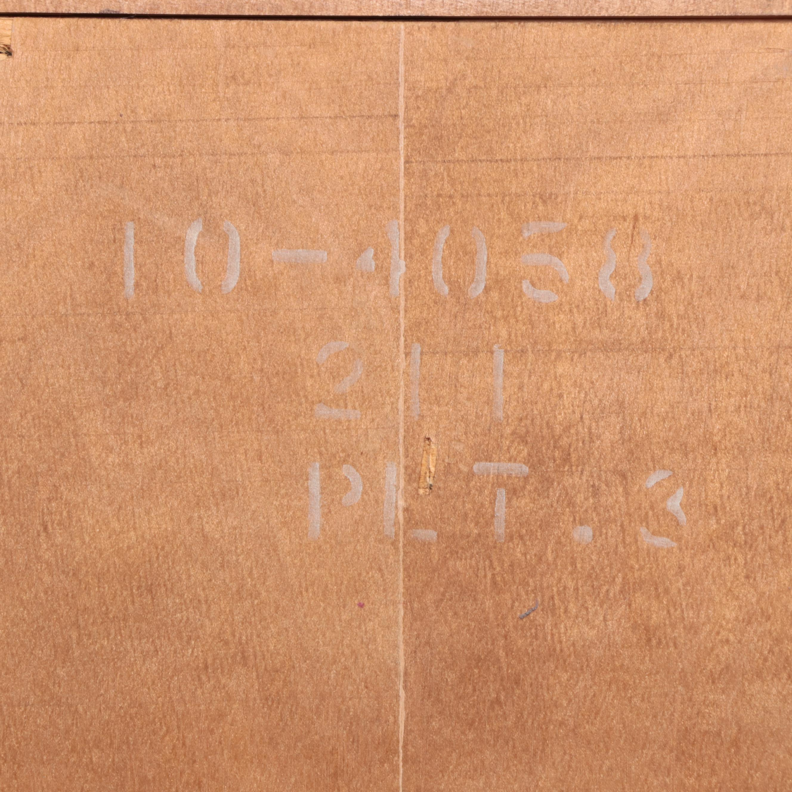 Ethan Allen Federal Style Maple, Birch, and Laminate Three-Drawer Bookcase