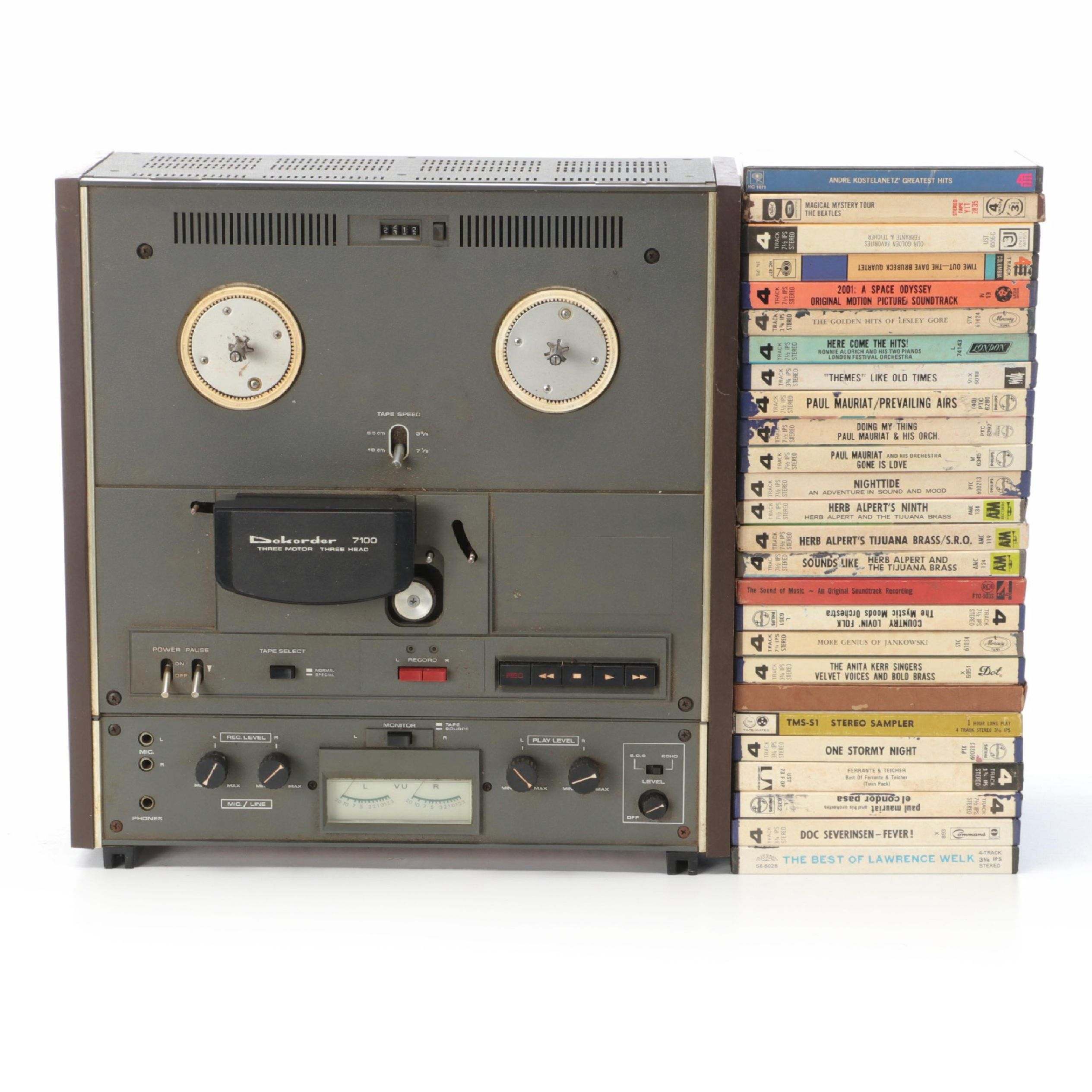 Dokorder 7100 Reel to Teel Tape Recorder and Tapes