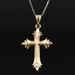 14K Two-Tone Cross Necklace