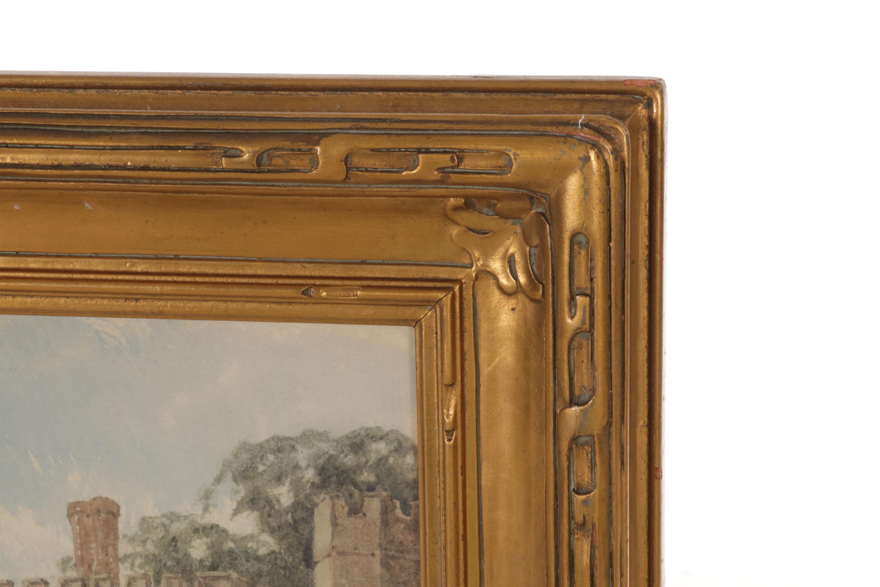 Lilian Stannard Watercolor Painting "The Gardens at Penhurst Place, Kent"