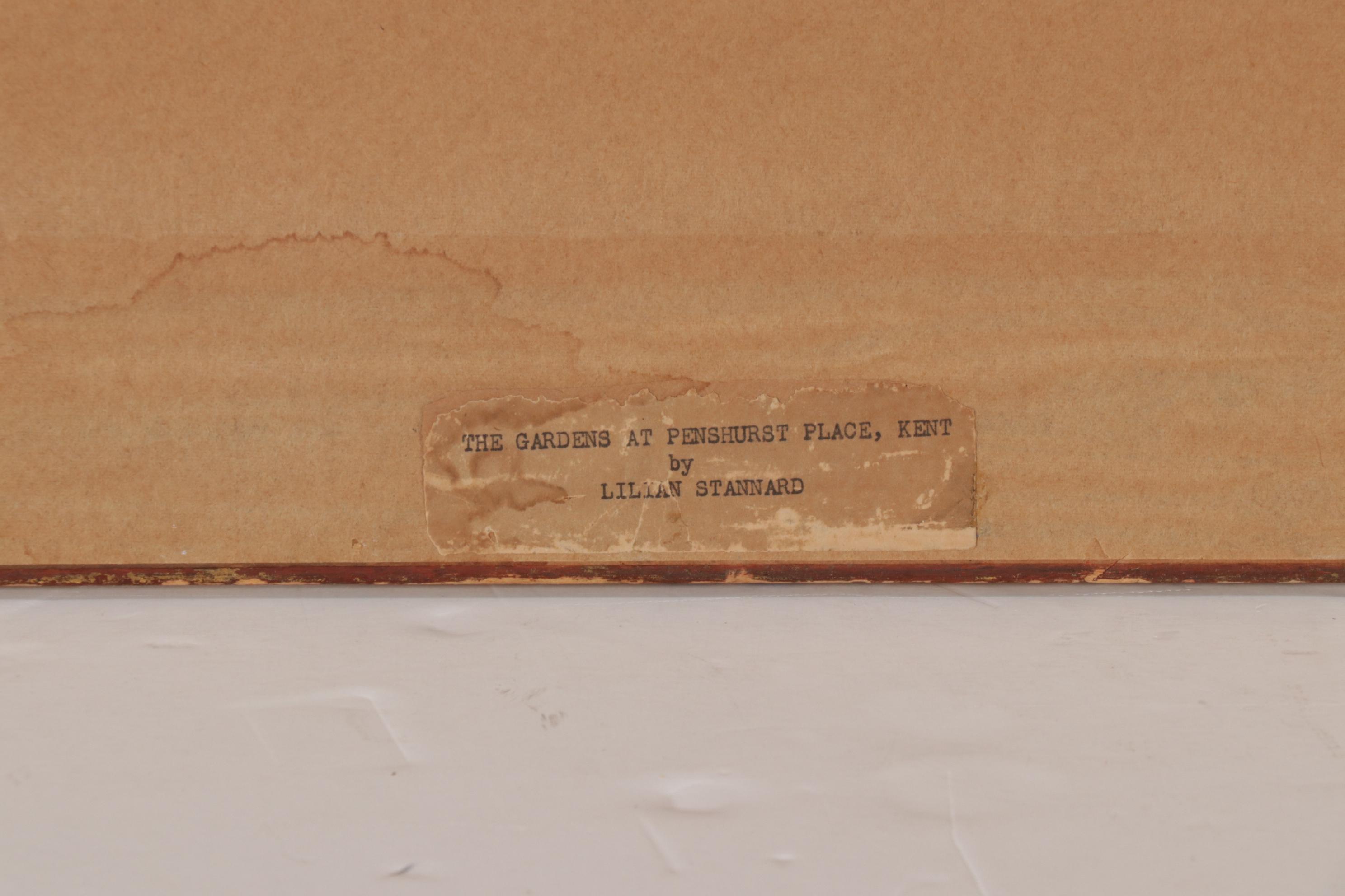 Lilian Stannard Watercolor Painting "The Gardens at Penhurst Place, Kent"