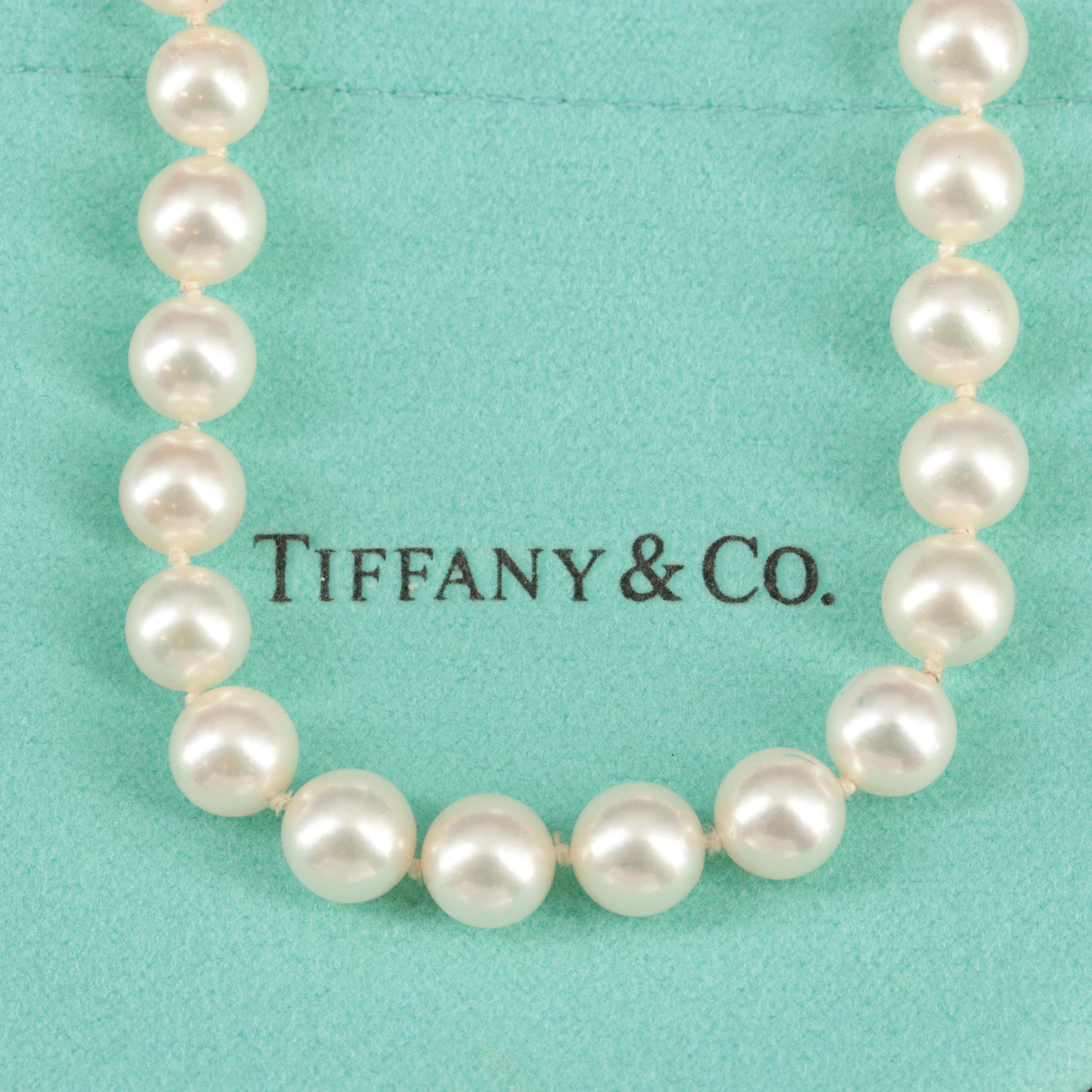 Tiffany & Co. Pearl Necklace with 18K Clasp