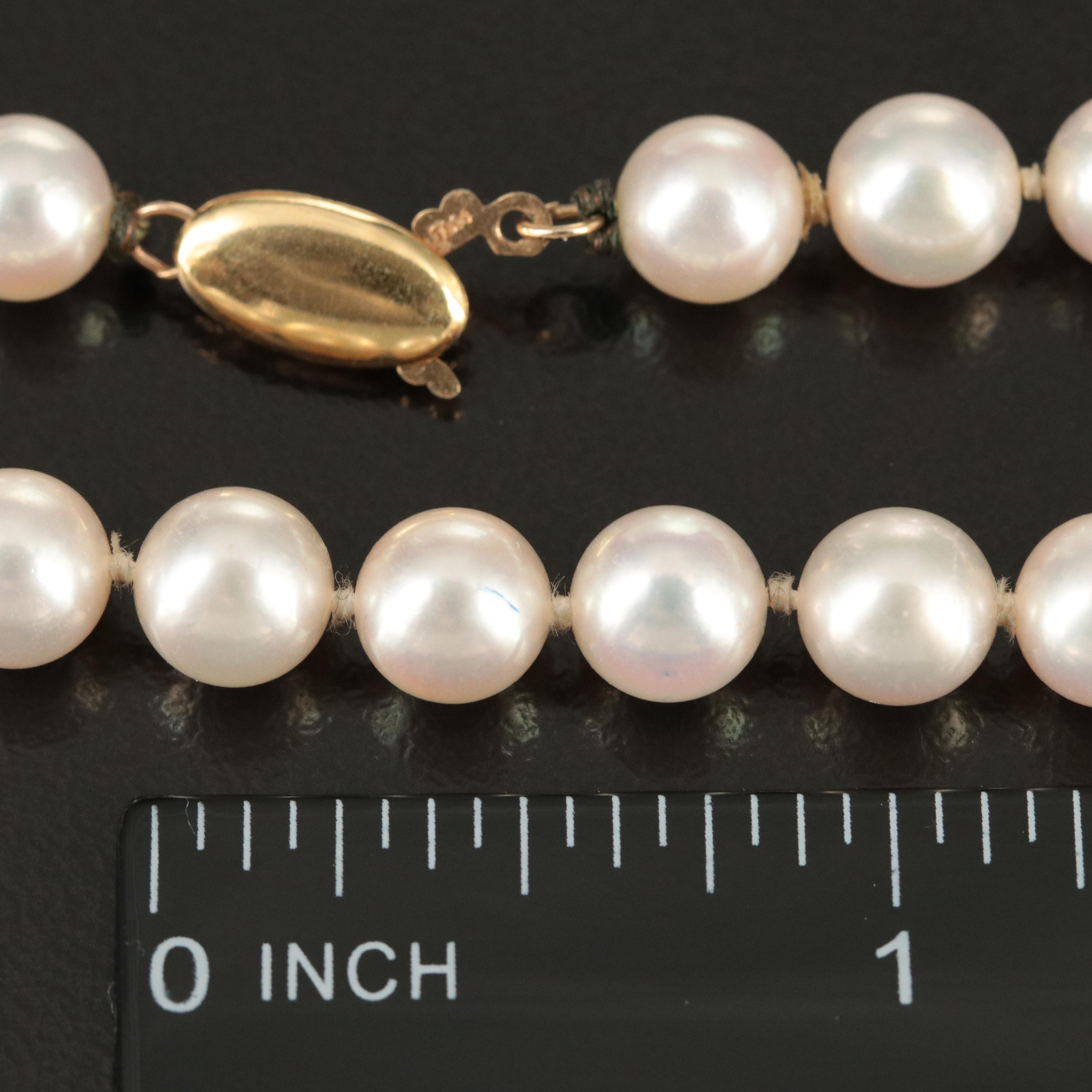Tiffany & Co. Pearl Necklace with 18K Clasp