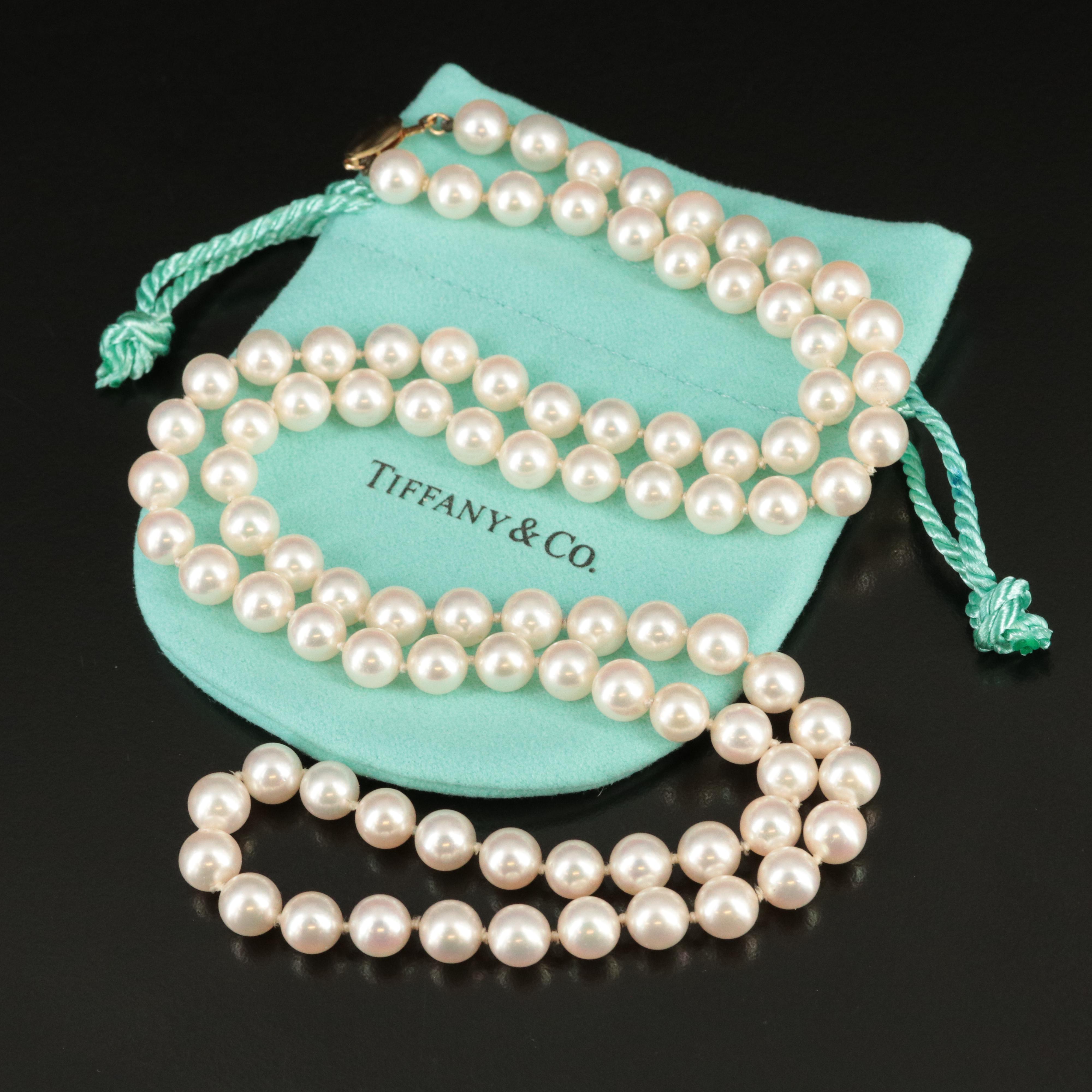 Tiffany & Co. Pearl Necklace with 18K Clasp