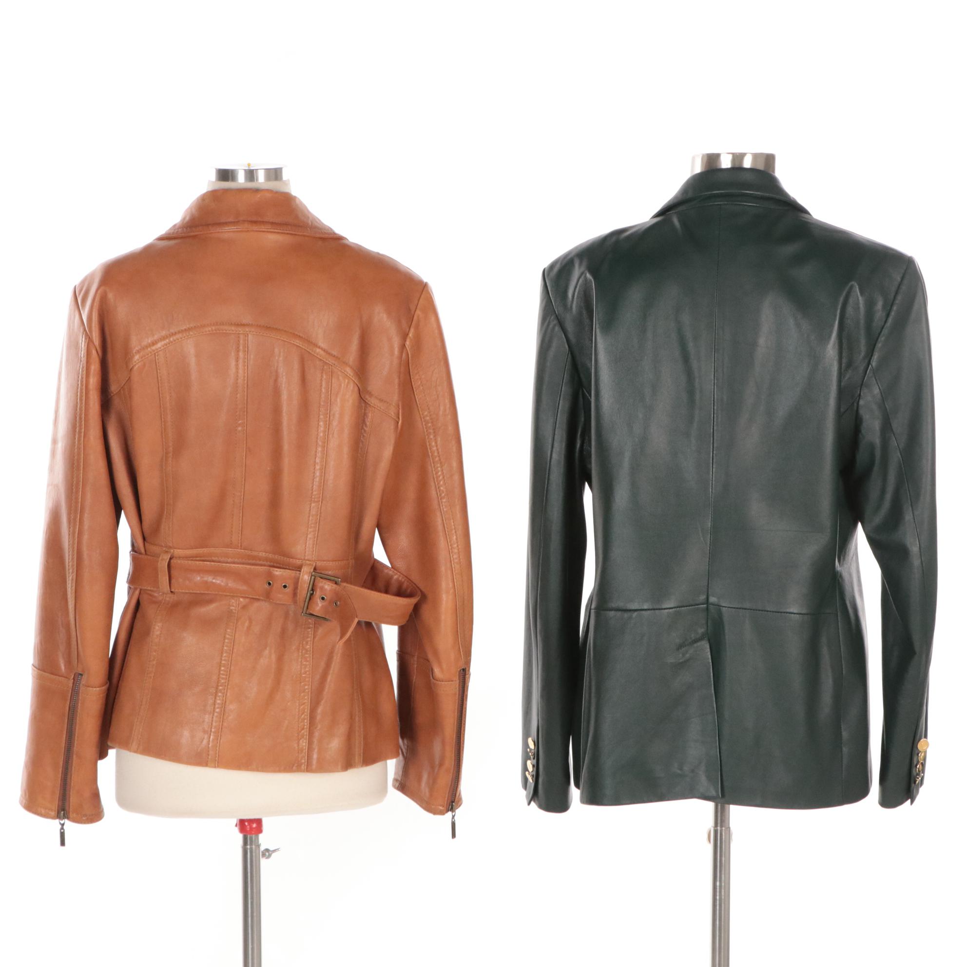 Ralph Lauren Blazer in Lambskin Leather and Anne Klein Jacket in Brown Leather