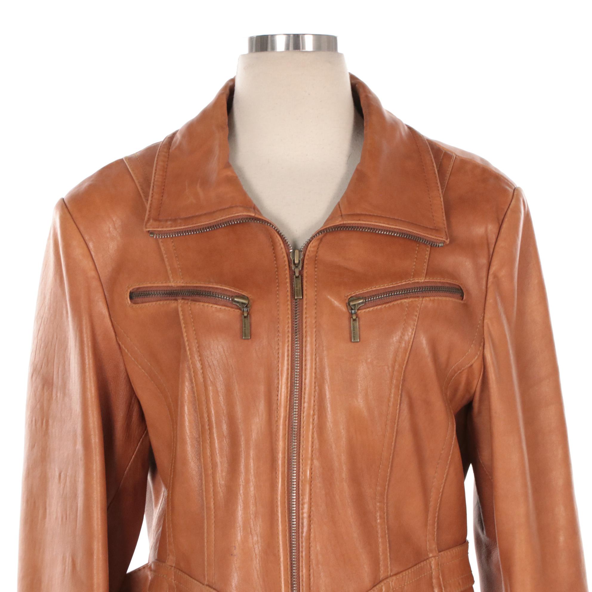 Ralph Lauren Blazer in Lambskin Leather and Anne Klein Jacket in Brown Leather